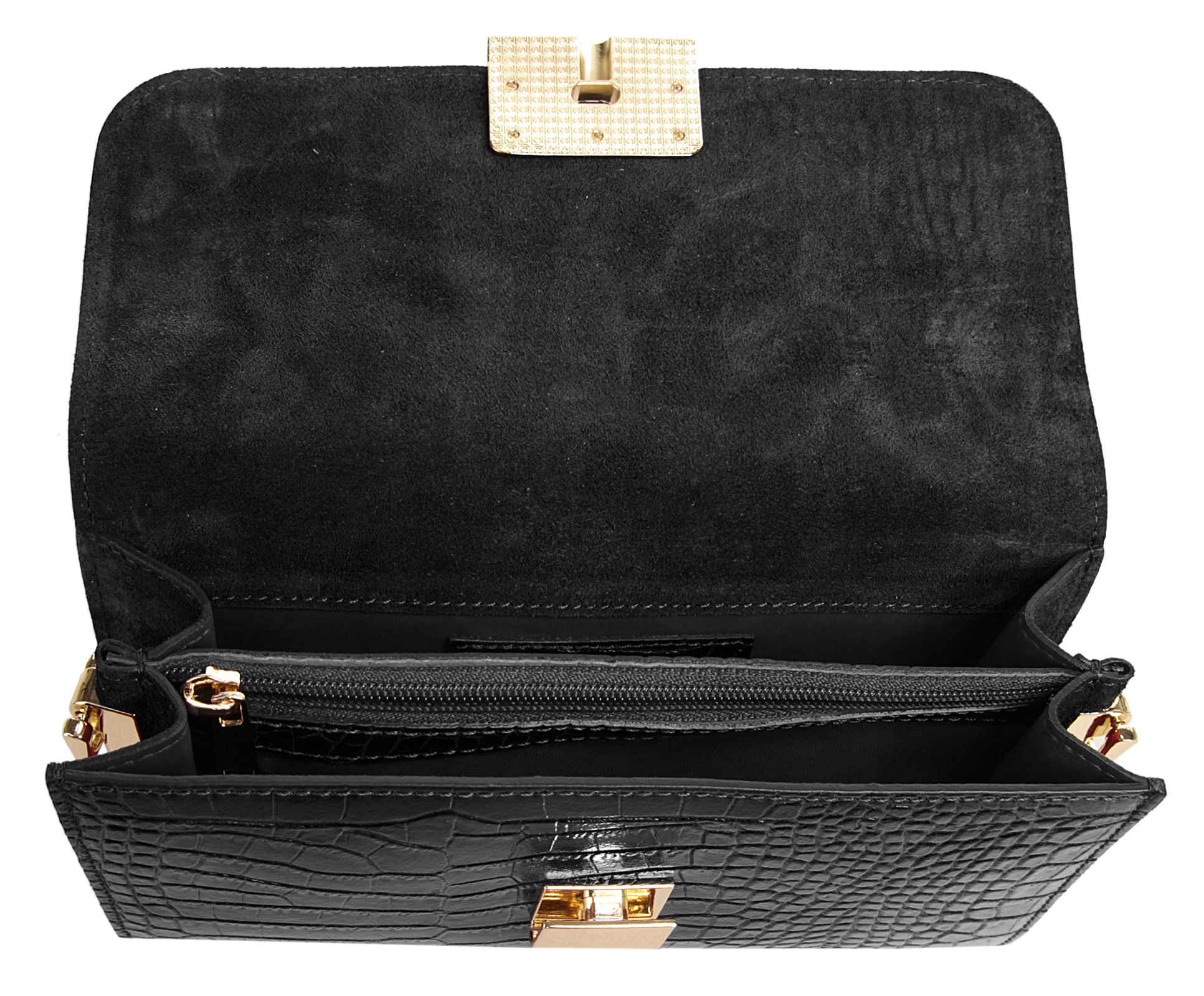 Cluty Abendtasche, echt Leder, Made in Italy