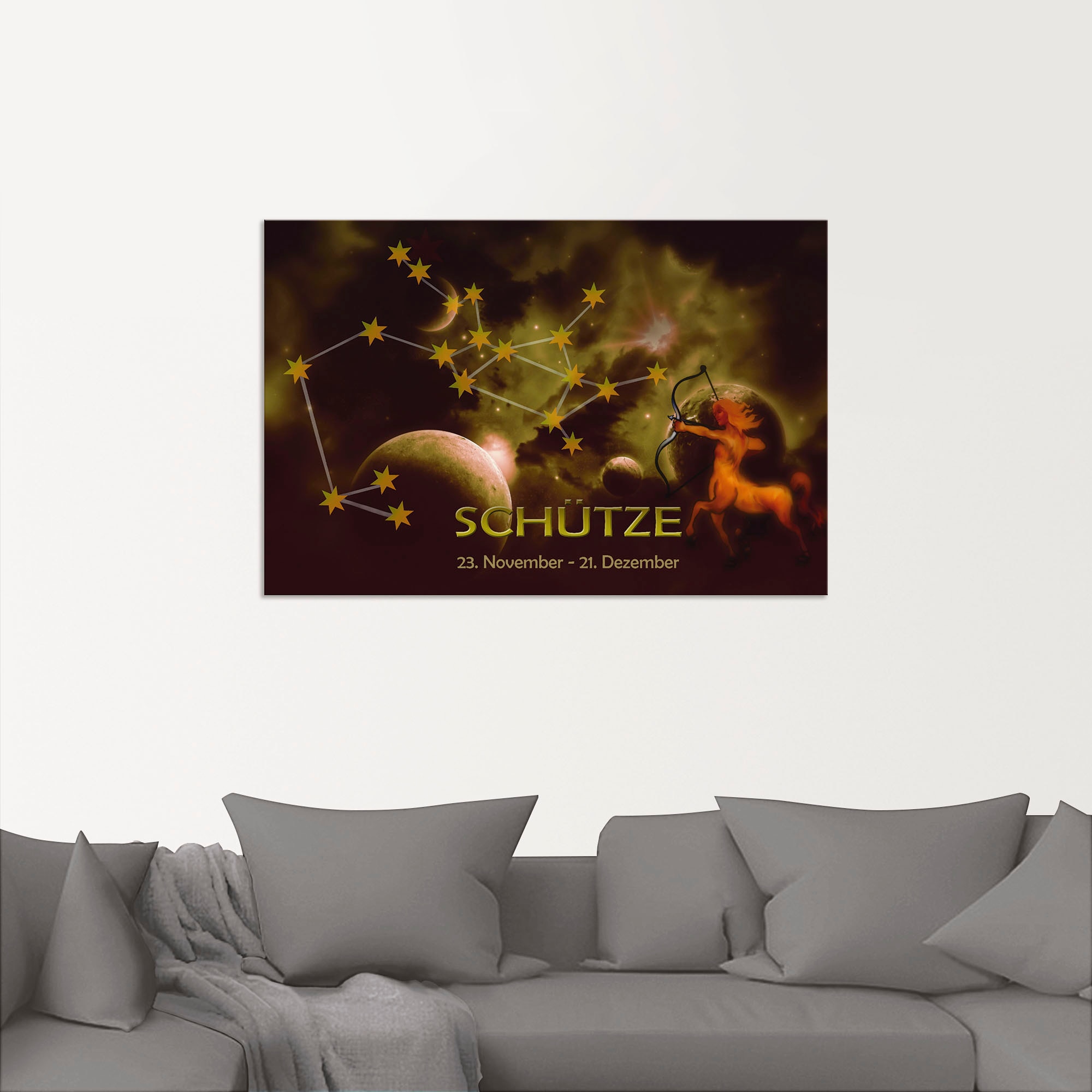 Artland Wandbild »Sternzeichen - Schütze«, Bilder von Sternzeichen, (1 St.), als Alubild, Outdoorbild, Poster in verschied. Grössen