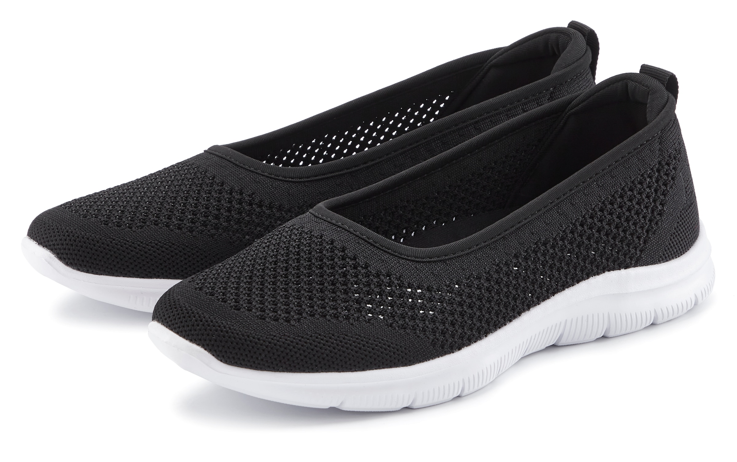 LASCANA Sneaker Ballerinas, ultraleichter Slipper, Slip-On-Sneaker, Freizeitschuh VEGAN