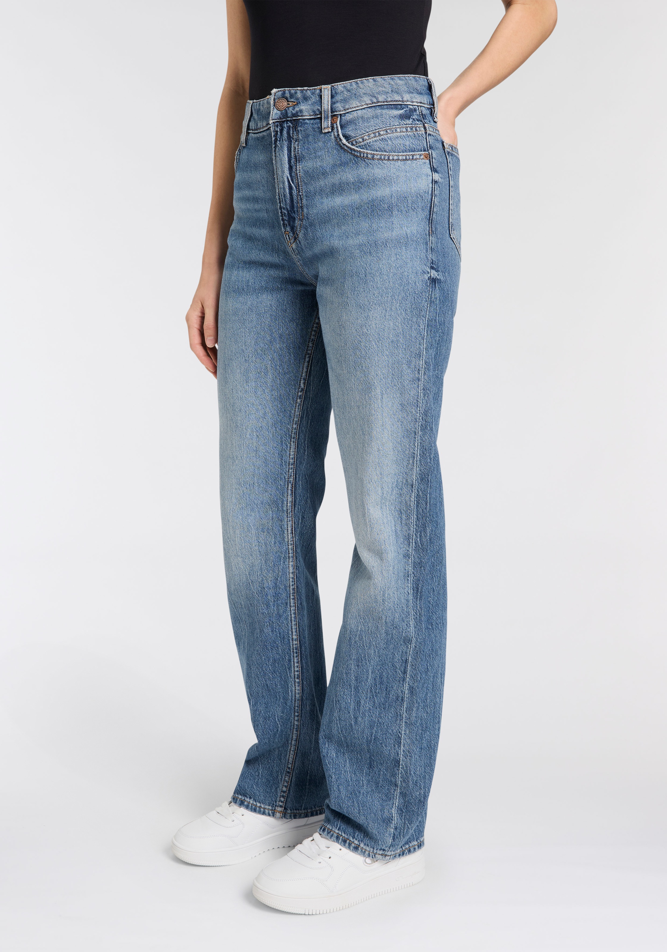 BOSS ORANGE Straight-Jeans »Ada 10.0 Premium Damenmode« mit hohem Bund, High Rise