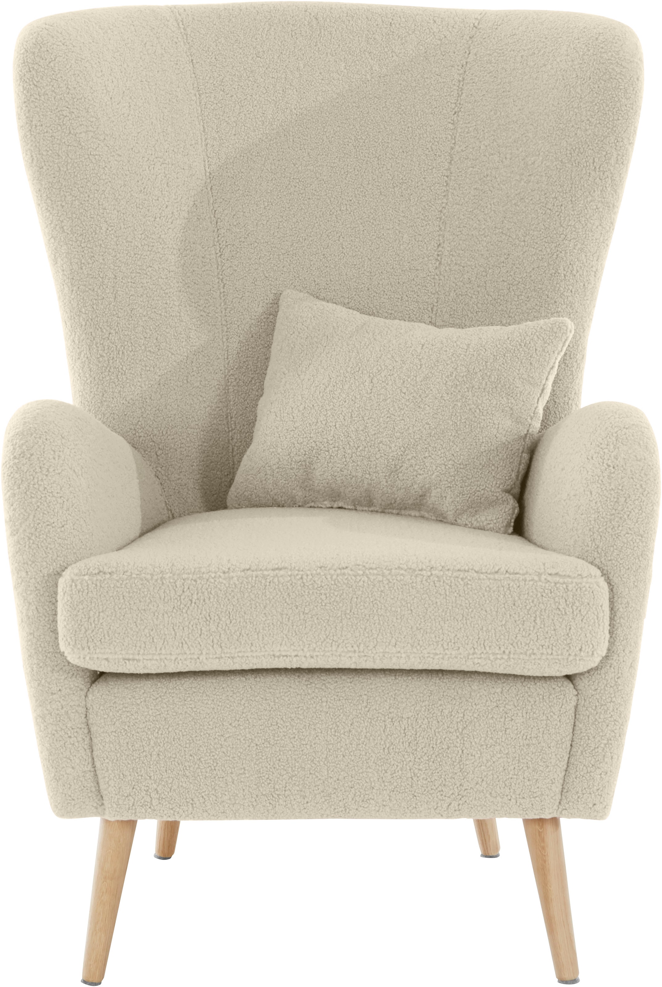 Guido Maria Kretschmer Home&Living Sessel »Salla auch in Fellimitat und Feincord, viele Bezugsarten, Ohrensessel«, wahlweise mit oder ohne Hocker; grosser Sessel: Masse B/T/H: 78/94/118cm