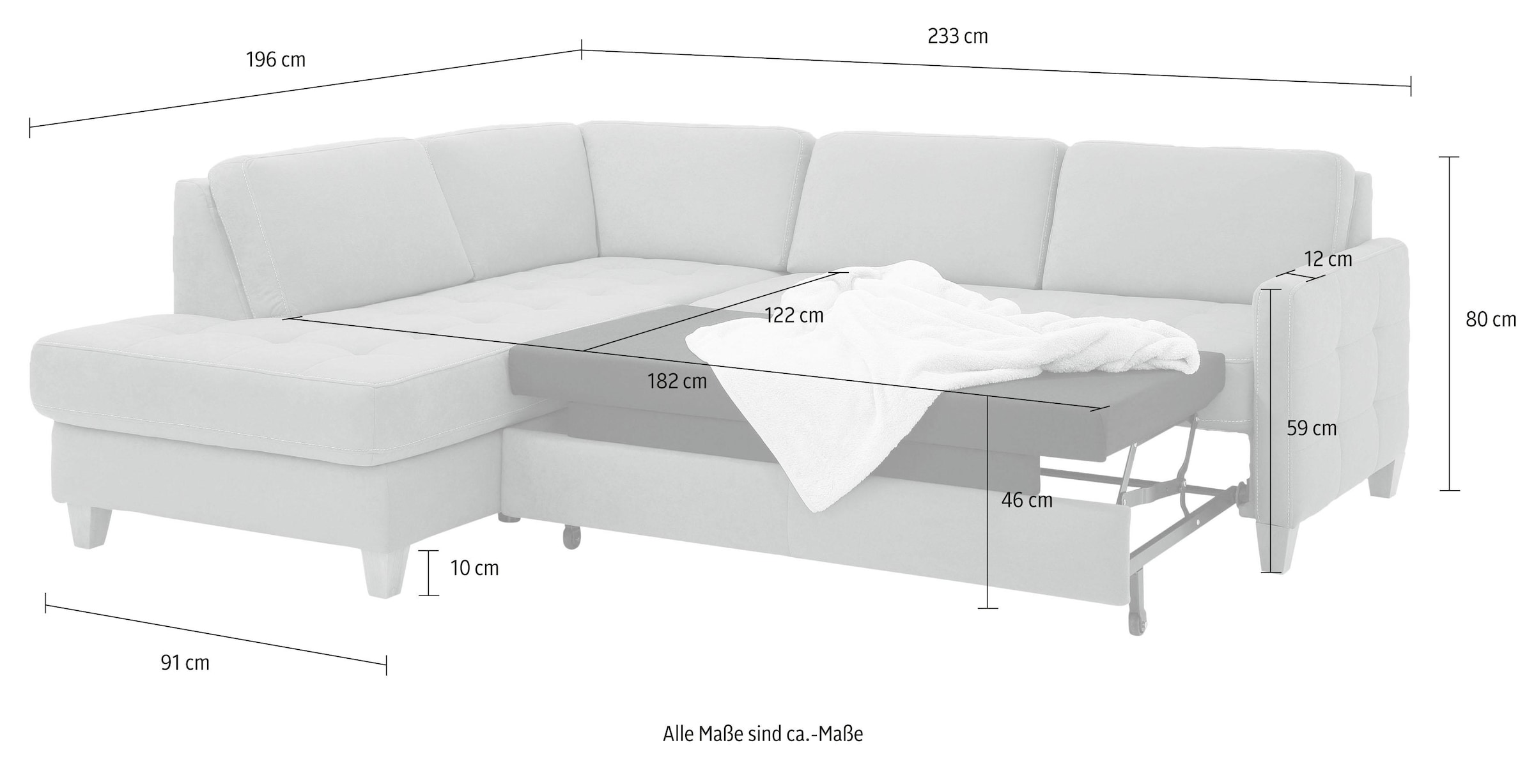 oder Jelmoli-Versand Bettfunktion kaufen Bettkasten auch affaire Home mit online Ecksofa mit »Earl«, | Bettfunktion wahlweise