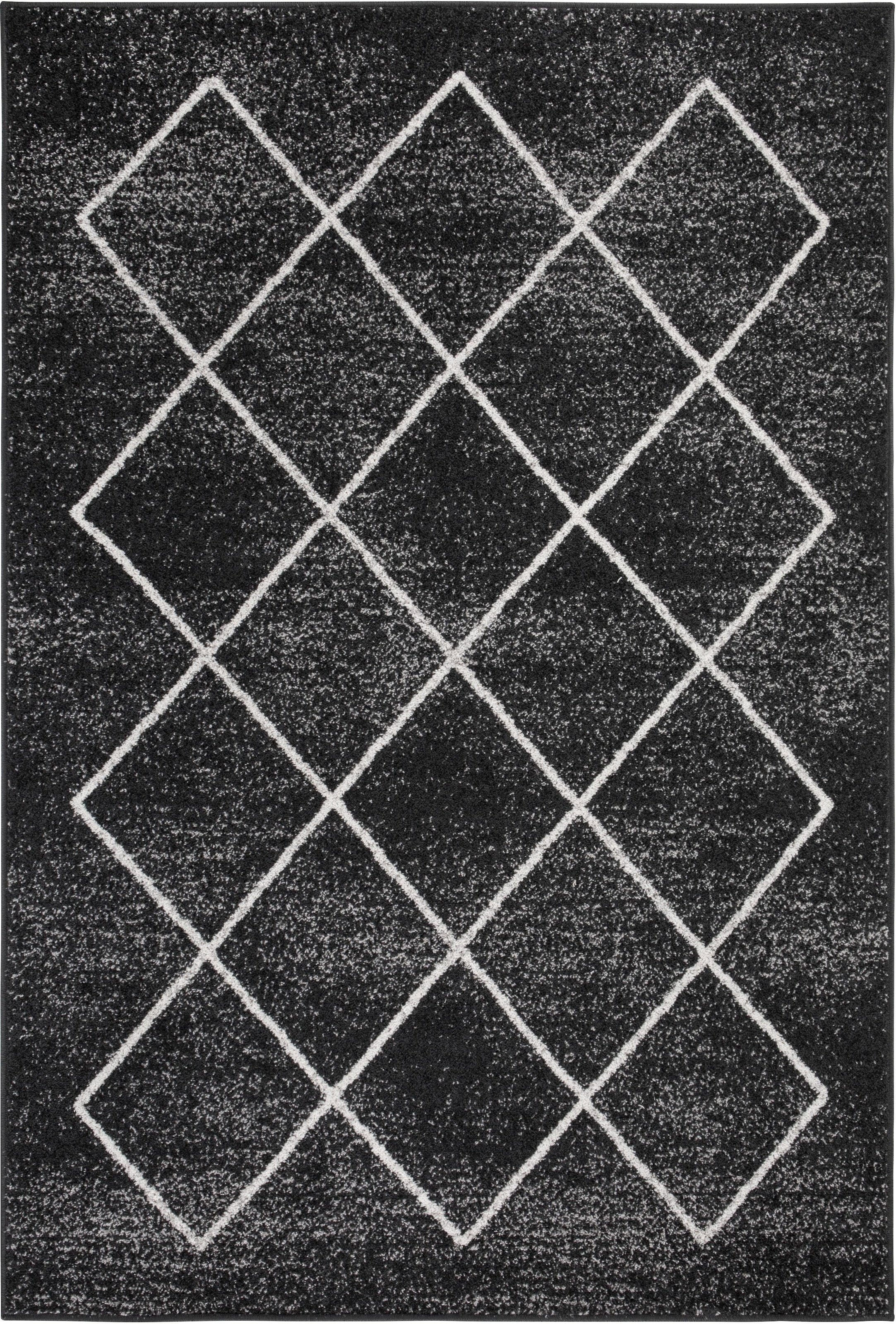 Andiamo Teppich »Bolonia«, rechteckig, 6 mm Höhe, Rauten Design, leicht meliert, Wohnzimmer