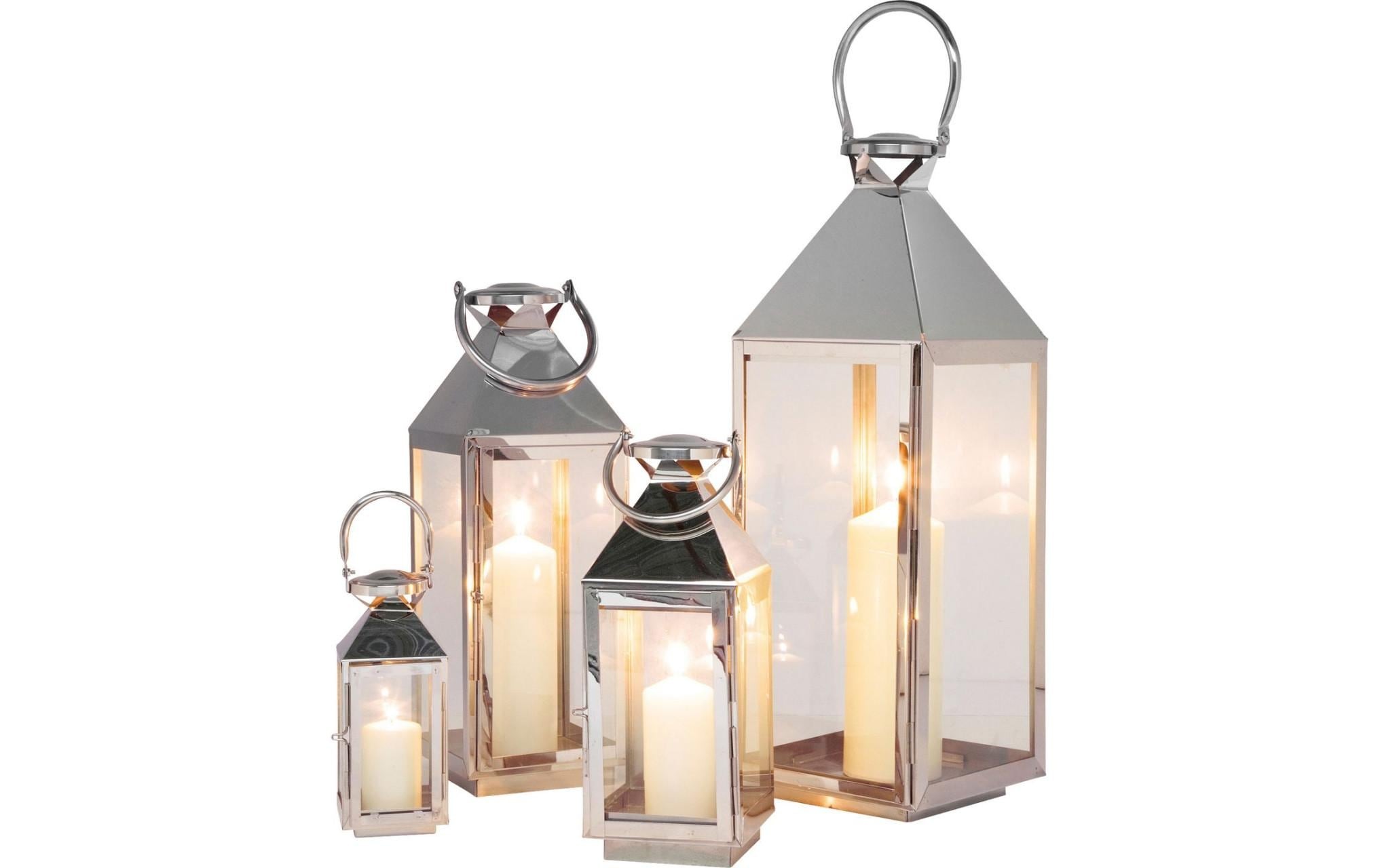 Kare Design Kerzenlaterne »Giardino 4-teilig 71 cm Silberfarben«