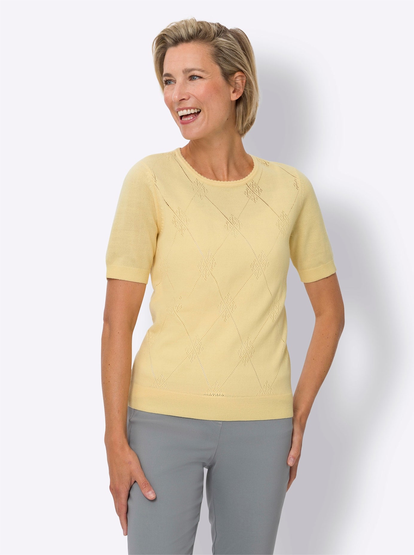 Classic Basics Ajourpullover »Kurzarm-Pullover«