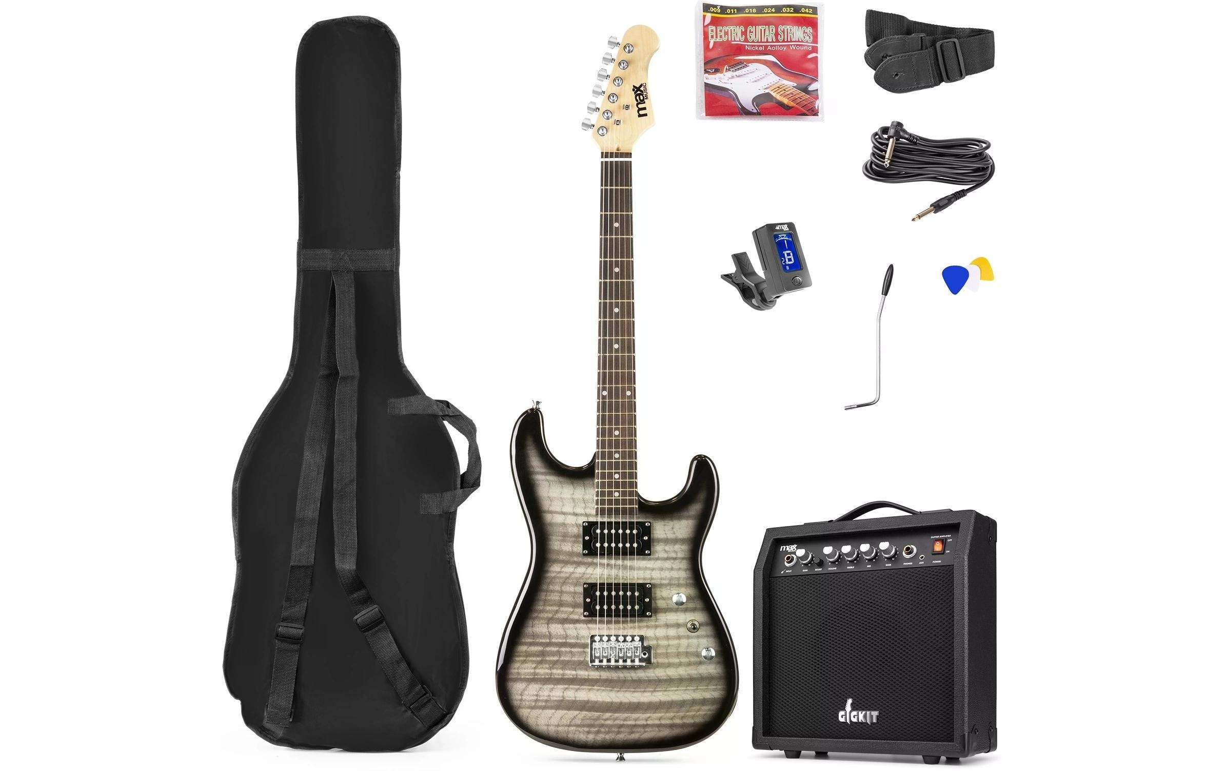 E-Gitarre »MAX GigKit Quilted Style Schwarz«