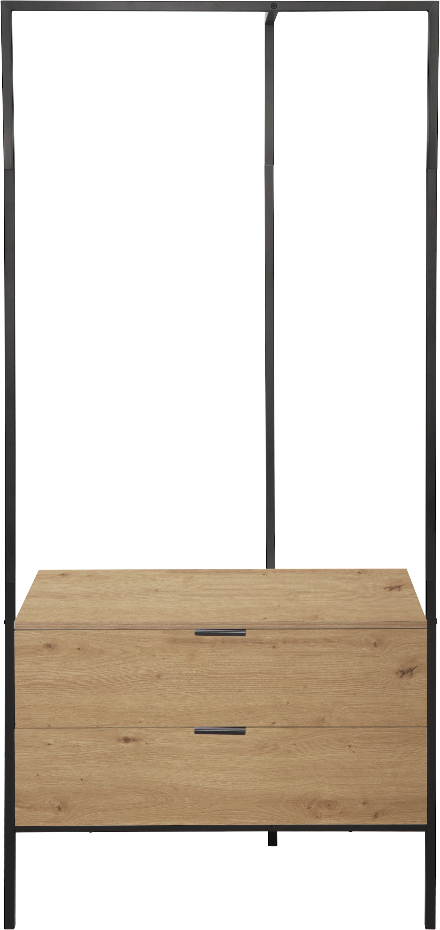 INOSIGN Garderobenschrank »Innsbruck«, (1 St.), Freistehender Kleiderbügel mit Schubladen und schwarzem Metallgestell