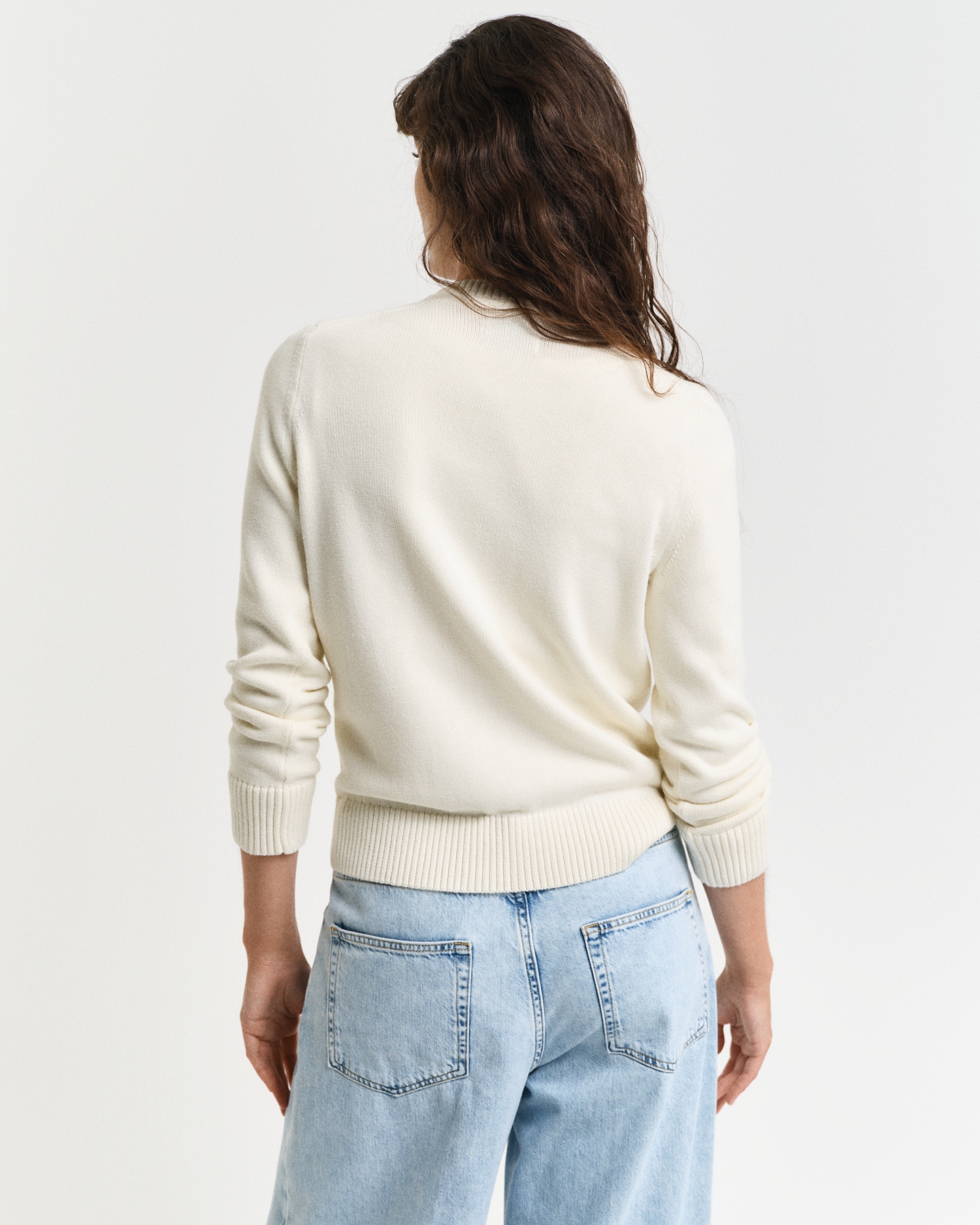 Gant Rundhalspullover »CLASSIC COTTON C-NECK«, mit Zopfstrickmuster