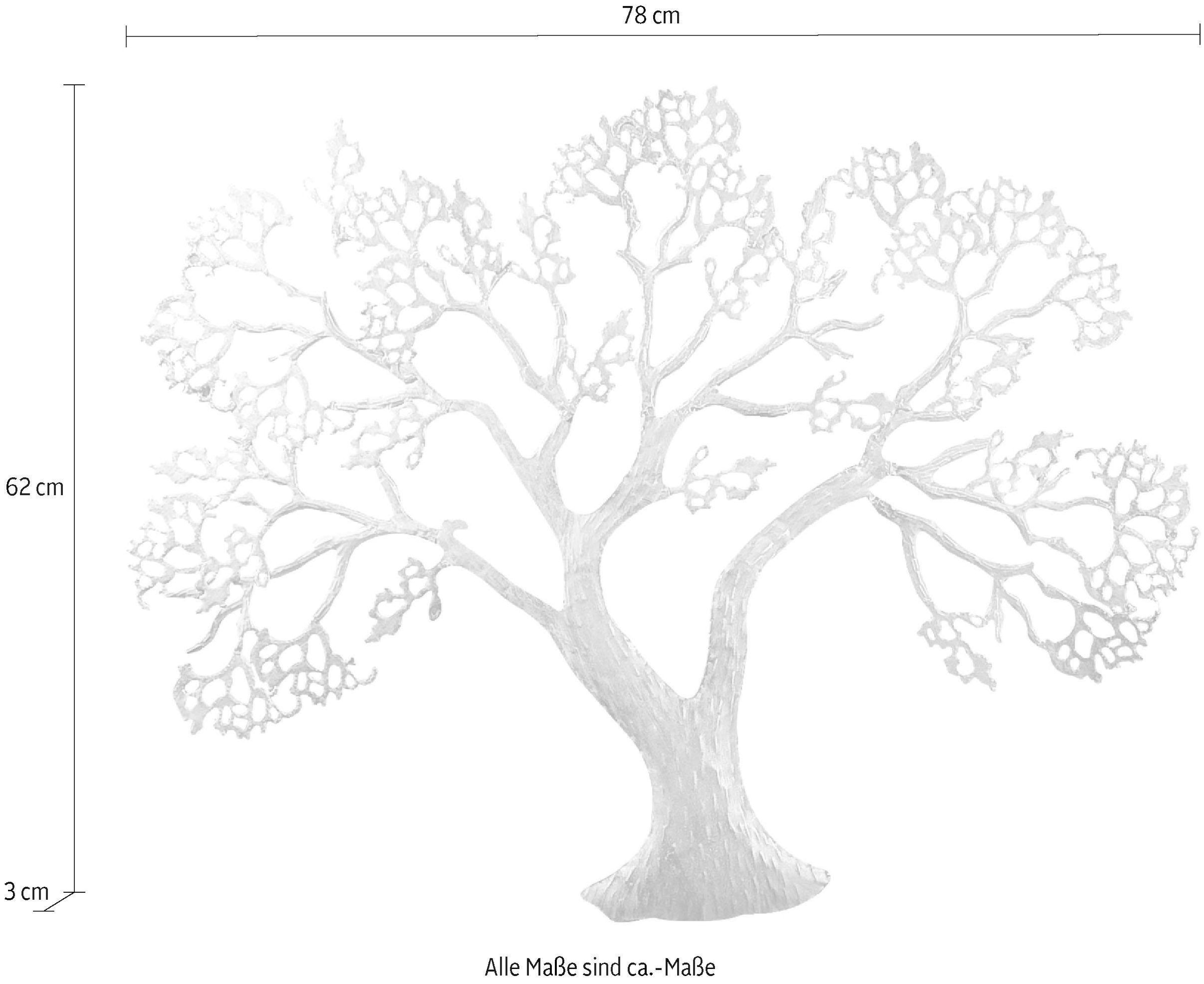 GILDE Wanddekoobjekt »Wandrelief Baum, silber«, Wanddeko, online im | bestellen dekorativ Metall, & Wohnzimmer Jelmoli-Versand aus Esszimmer