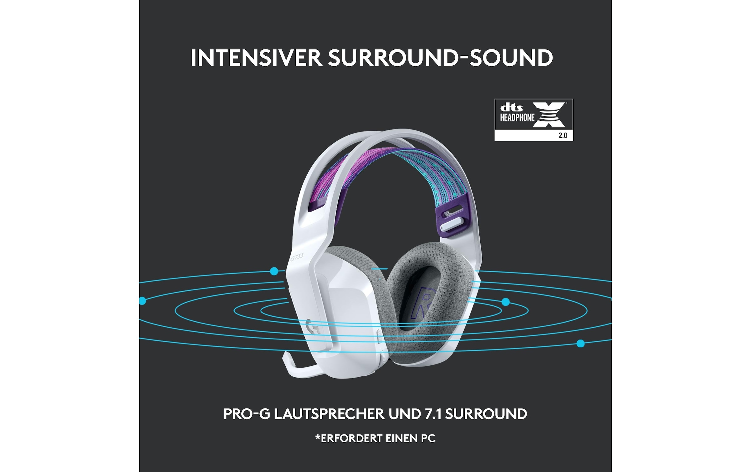 Logitech Gaming-Headset »G733 Lightspeed Gaming white«