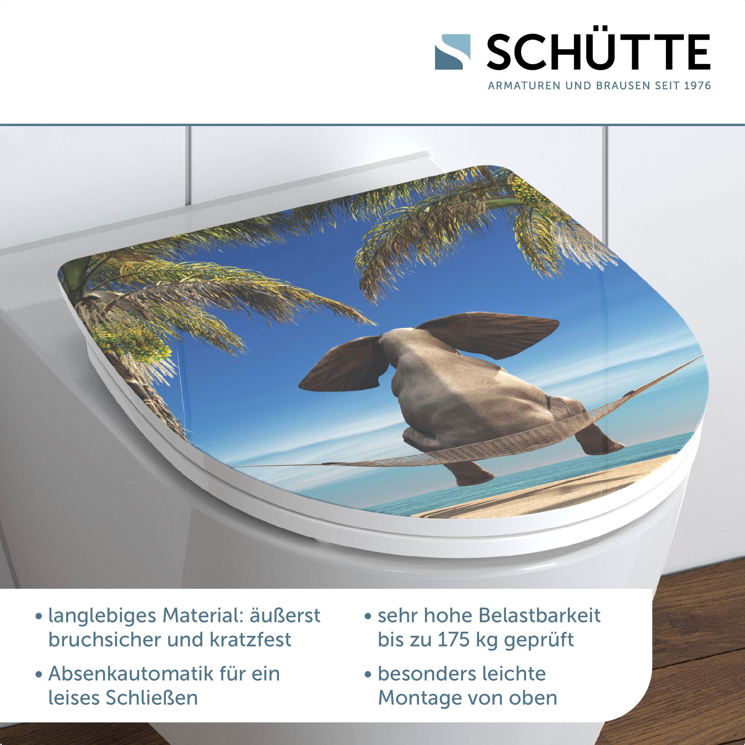 Schütte WC-Sitz "Happy Elephant" Duroplast, mit Absenkautomatik und Schnellverschluss, High Gloss