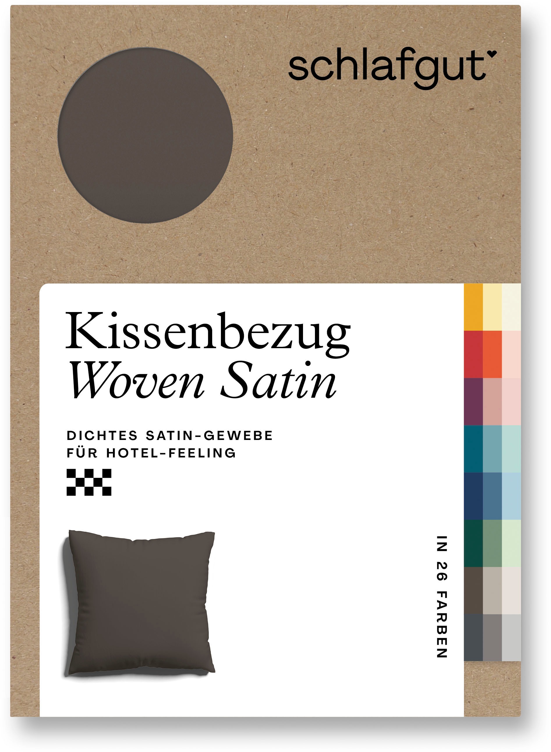 Schlafgut Kissenbezug »Woven Satin aus Mako-Baumwolle, langlebig, pflegeleicht, dicht gewebt«, (1 St.), Kissenhülle mit Reissverschluss, passender Bettbezug erhältlich