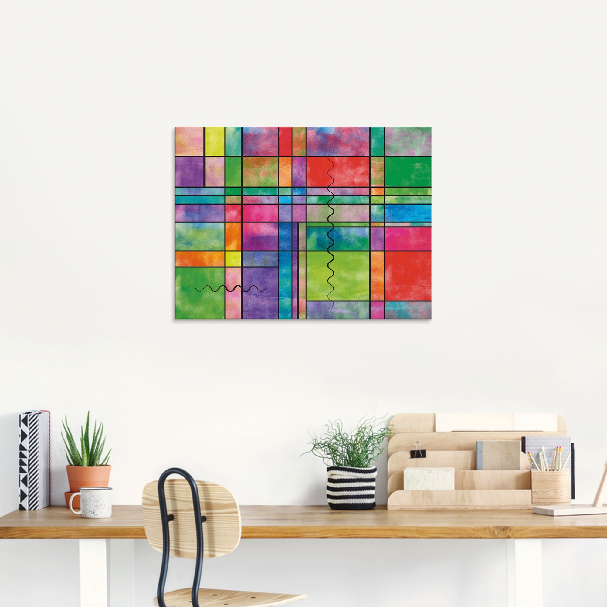 Artland Glasbild »Bunt Abstrakt«, Muster, (1 St.), in verschiedenen Grössen