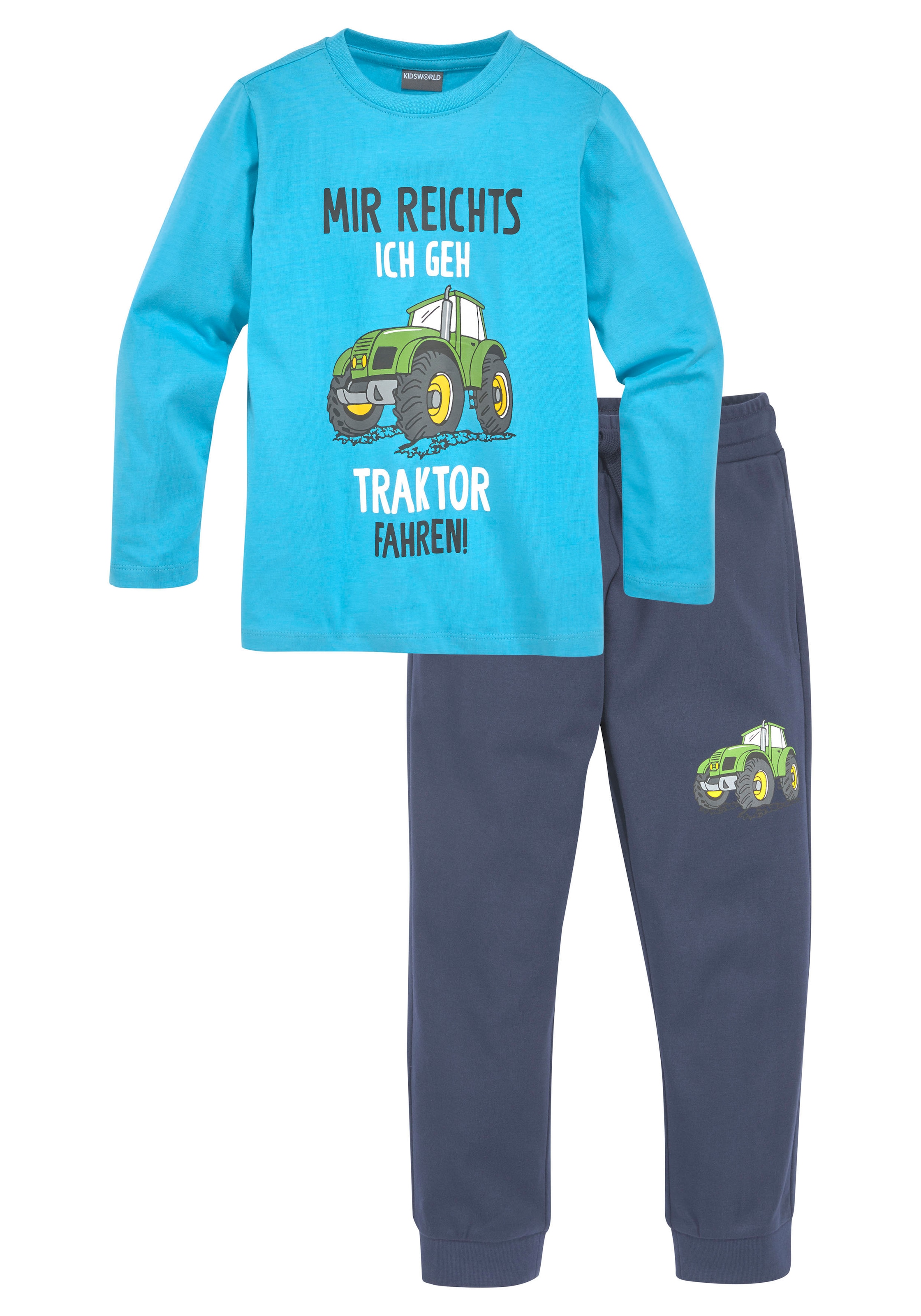 KIDSWORLD Shirt & Hose »MIR REICHTS, ICH GEH TRAKTOR FAHREN«, (Spar-Set, 2  tlg.), Langarmshirt+Jogginghose online bestellen