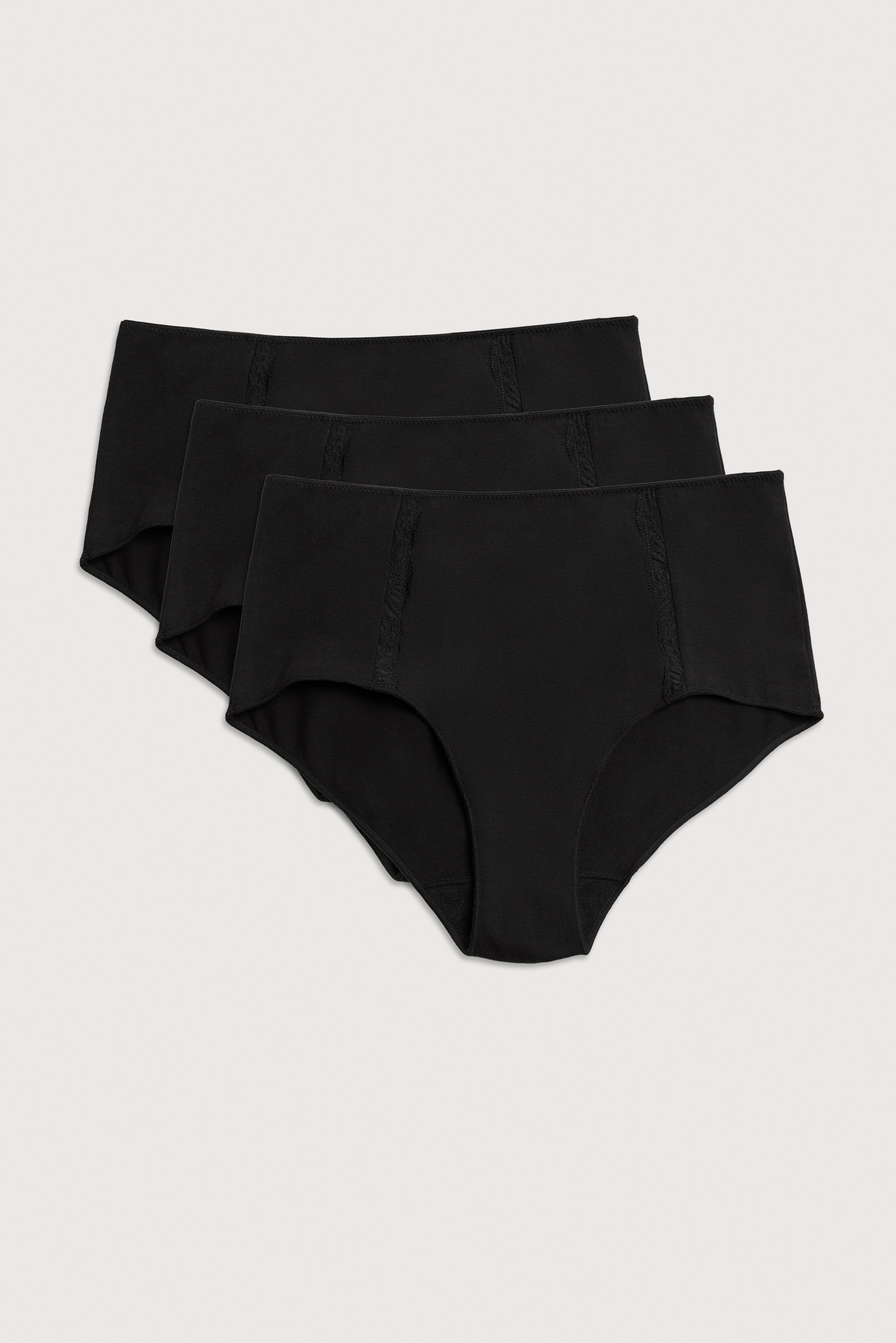 YSABEL MORA Maxislip »BASIC COLLECTION COTTON WITH LACE«, (3er Pack), mit romantischem Touch durch Spitzen-Applikationen