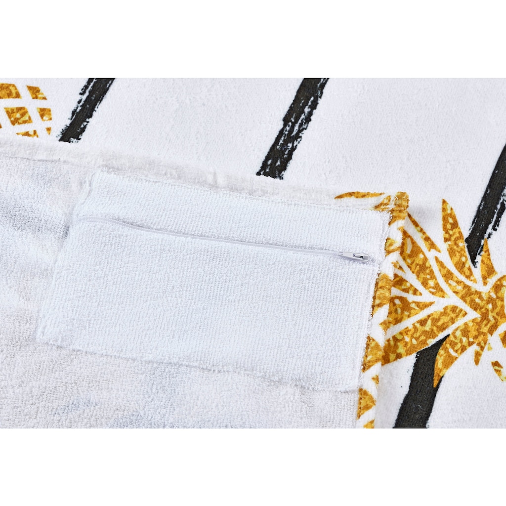done.® Strandtuch »Pineapple«, (1 St.), mit Ananas Motiv, eingenähte Reisverschluss-Tasche für Wertgegenstände