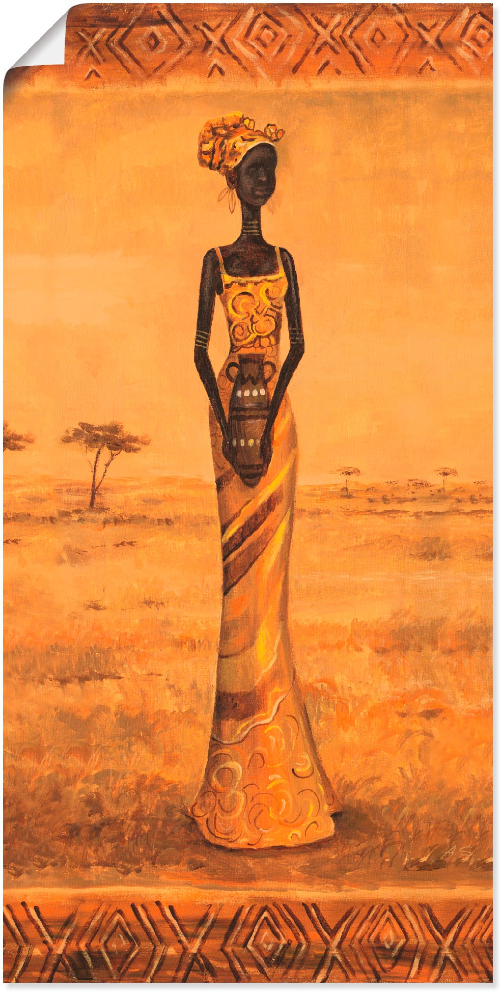 Poster versch. Jelmoli-Versand in Grössen Eleganz Wandaufkleber (1 online St.), oder Leinwandbild, Wandbild | Artland als »Afrikanische Alubild, II«, Frau, shoppen