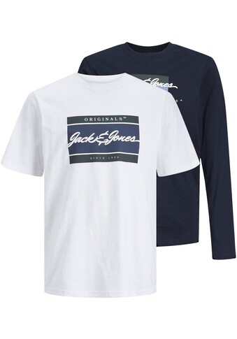 T-Shirt »JORWAYNE BRANDING TEE MIX 2PK MP JNR«, (Set, 2 tlg., T-Shirt und Langarmshirt)