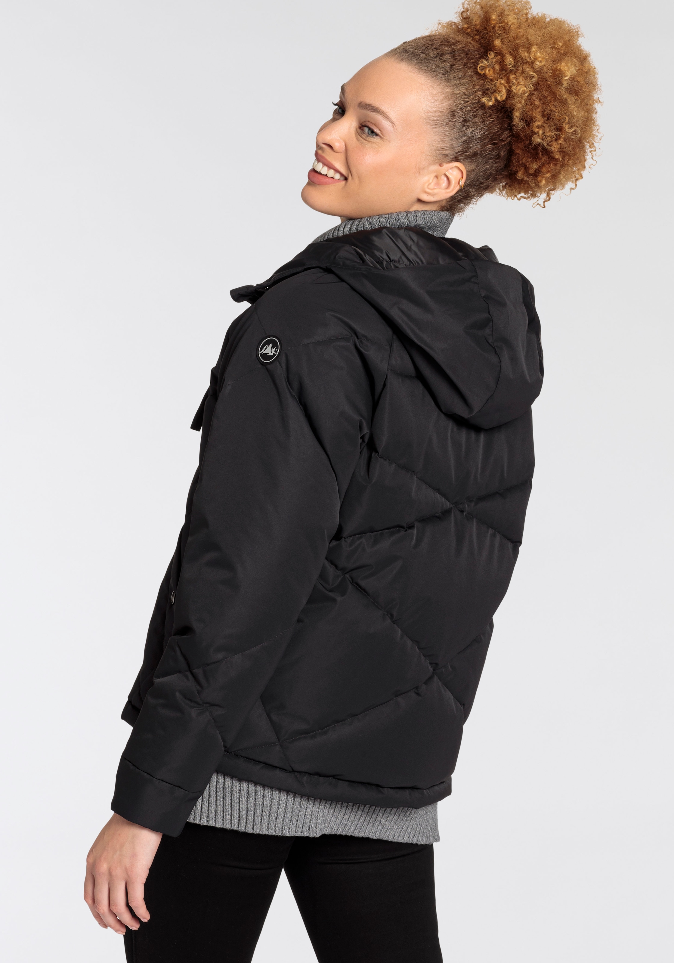 Polarino Daunenjacke, mit Kapuze, im Oversize-Fit, atmungsaktiv, wasserabweisend & isolierend