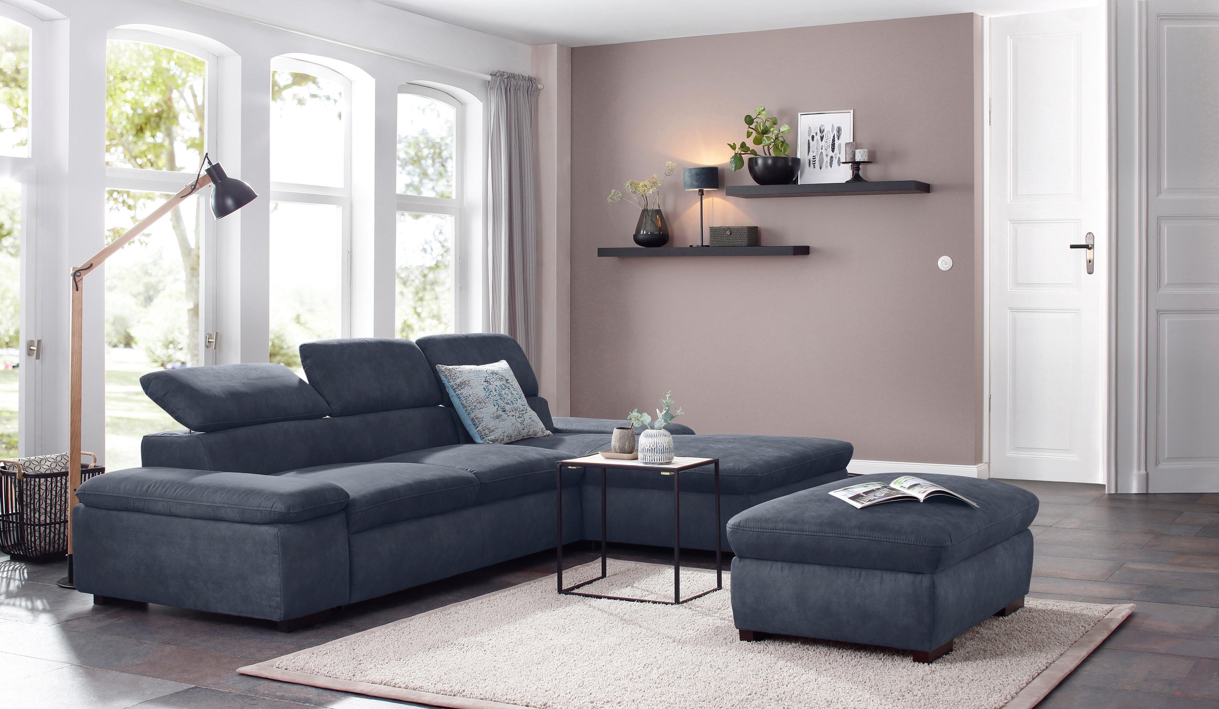 Home affaire Ecksofa »Alberto L-Form«, mit Kopfteilverstellung, wahlweise mit Bettfunktion