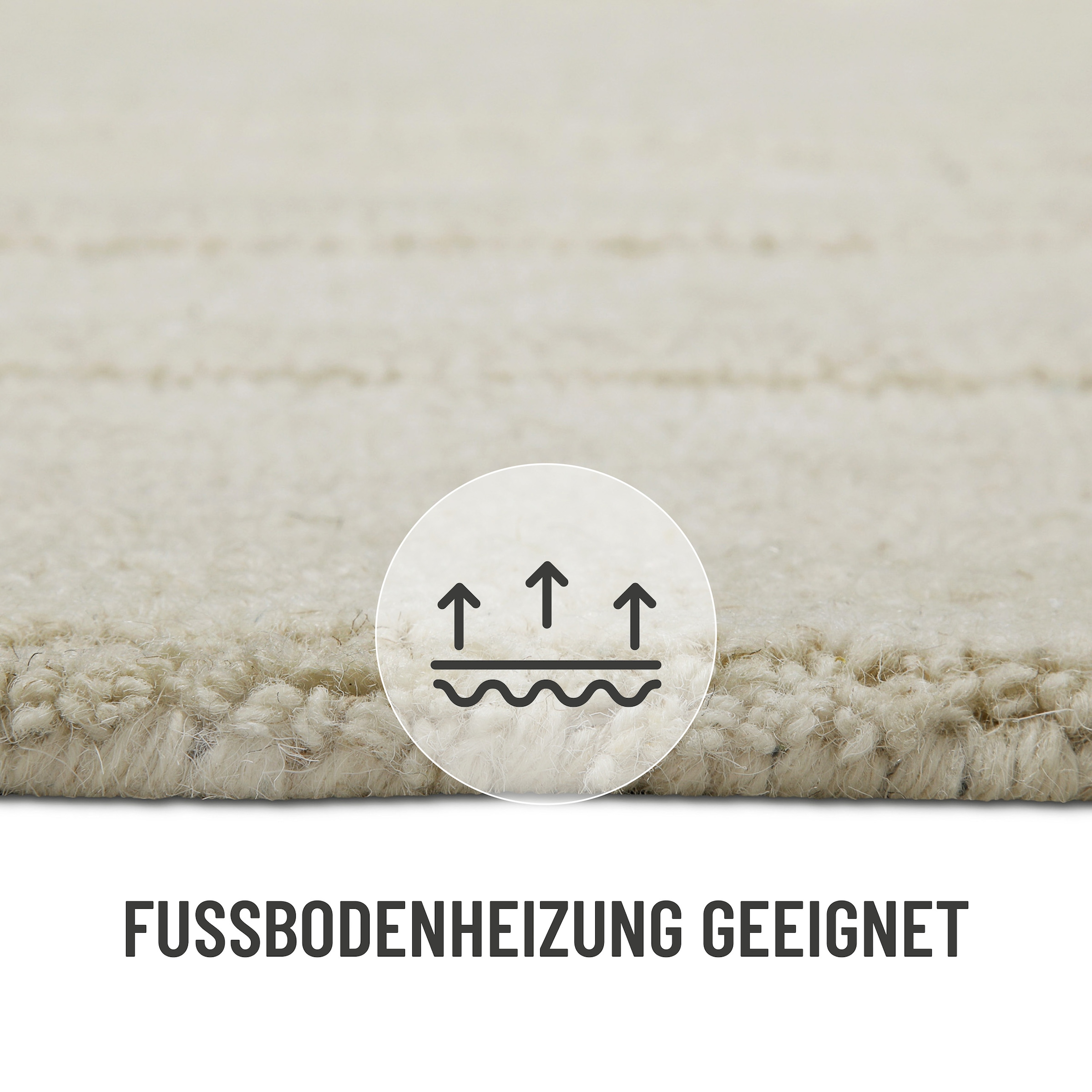 Wecon home Wollteppich »Hamptons TWENTY«, rechteckig, 15 mm Höhe, Läufer, Schurwolle, Kurzflor, Wohn- & Schlafzimmer, elegant, Streifen