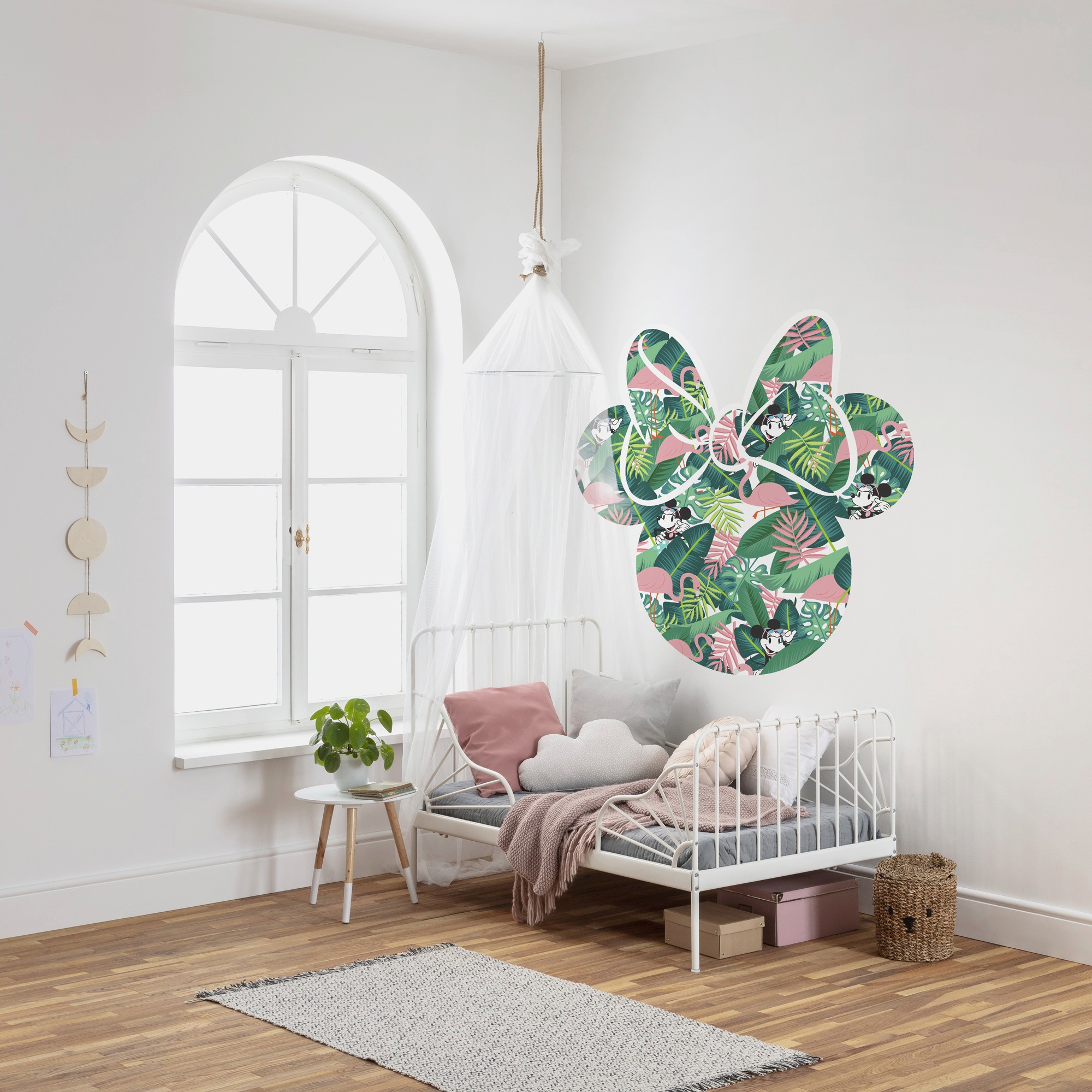 Komar Vliestapete »Vlies selbstklebend - Minnie Head Tropical - Grösse 125 x 125 cm«, bedruckt, Kinderzimmer