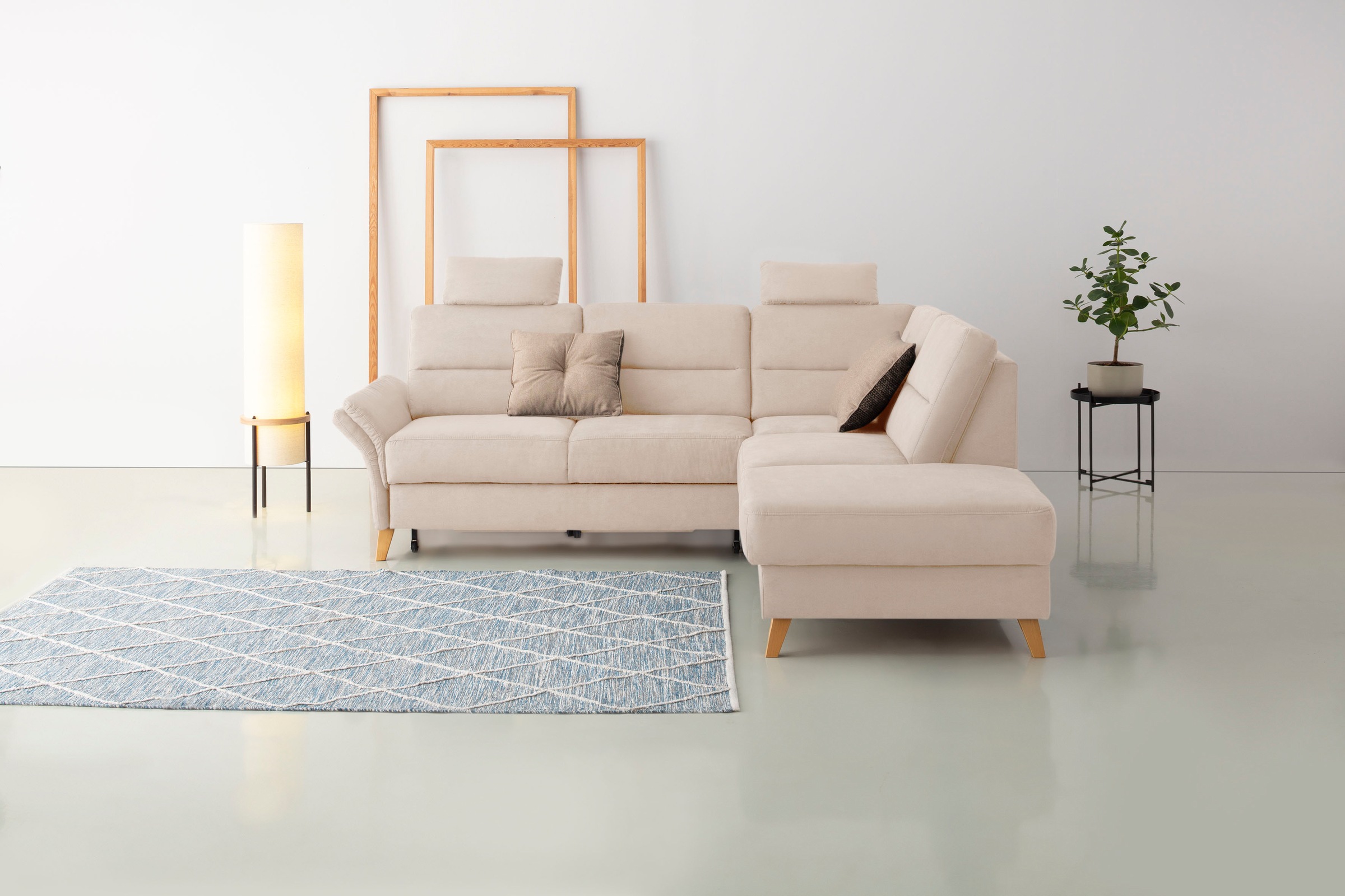 GOODproduct Ecksofa "Westerland L-Form" Federkern-Polsterung, wahlweise mit Schlaffunktion, Bettkasten