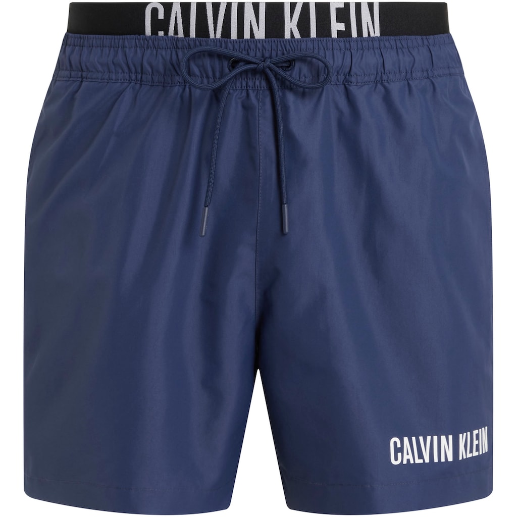 Calvin Klein Swimwear Badeshorts »MEDIUM DOUBLE WB«, mit doppeltem Bund