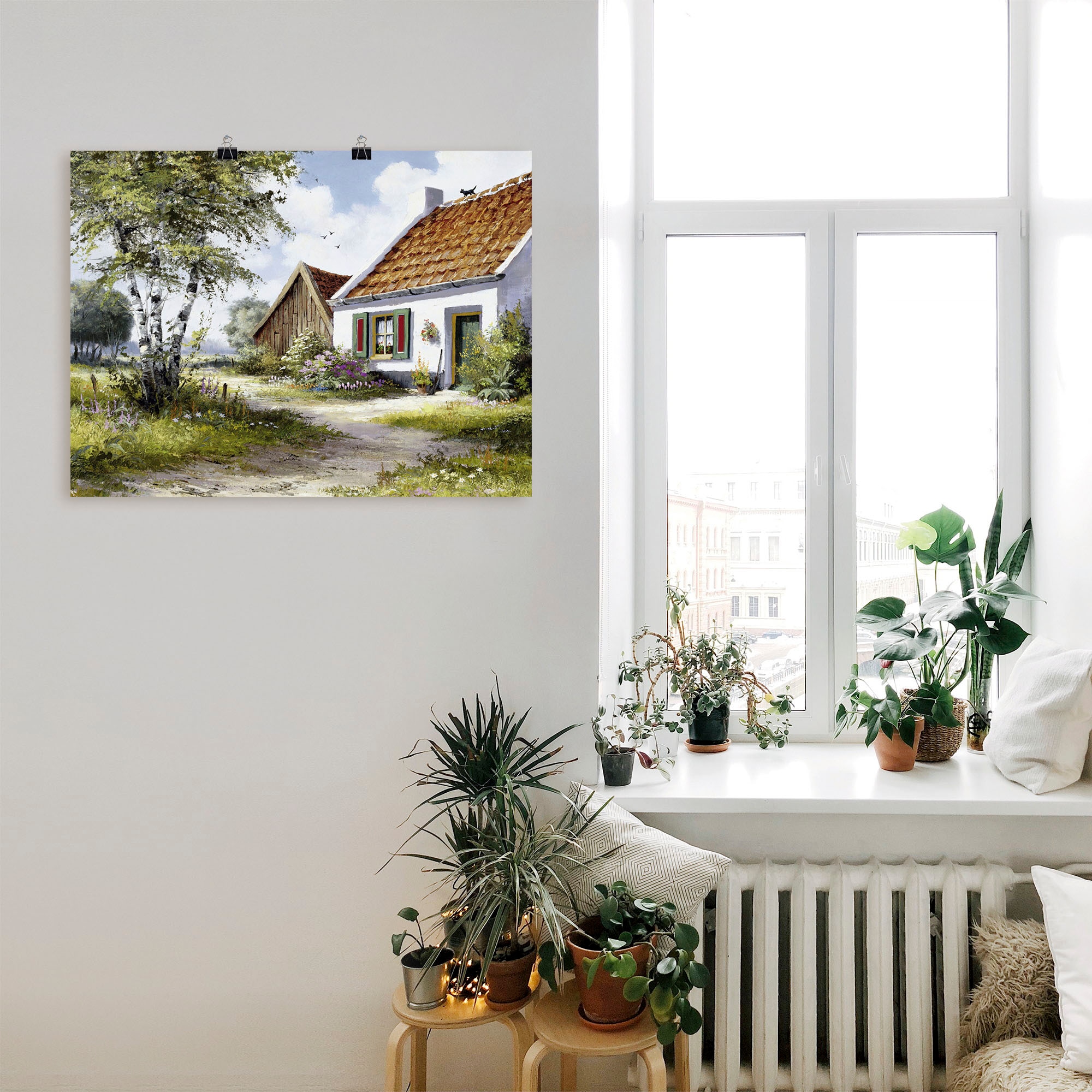 Artland Wandbild »Katze auf dem Dach«, Garten, (1 St.), als Leinwandbild, Poster, Wandaufkleber in verschied. Grössen