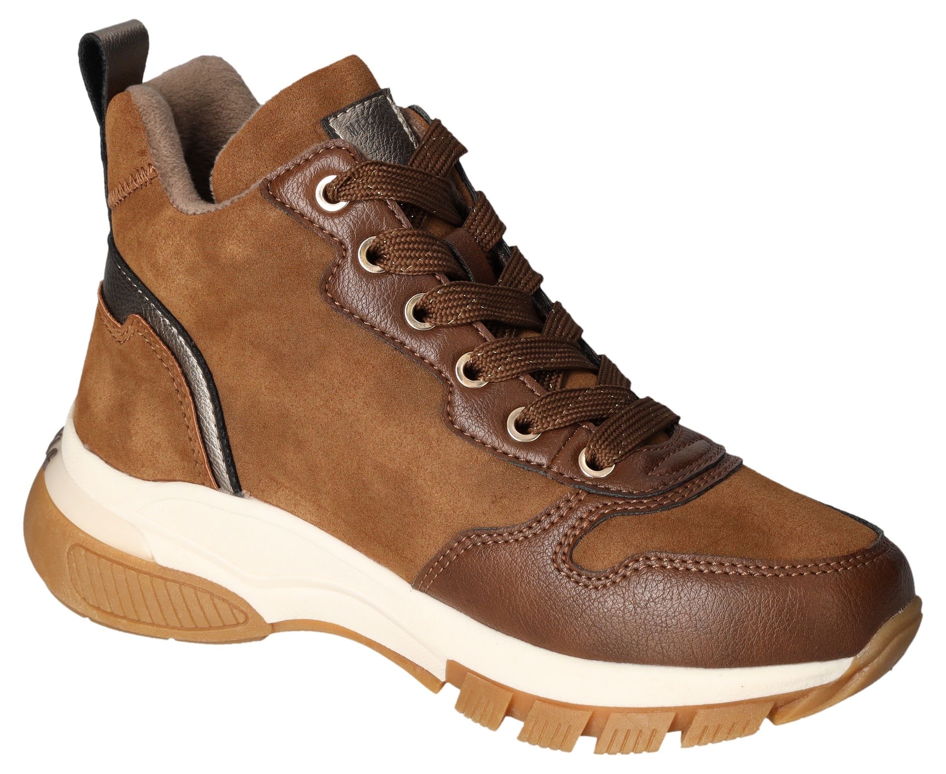 Mustang Shoes Schnürboots, High Top Sneaker, Stiefelette mit zusätzlichem Reissverschluss