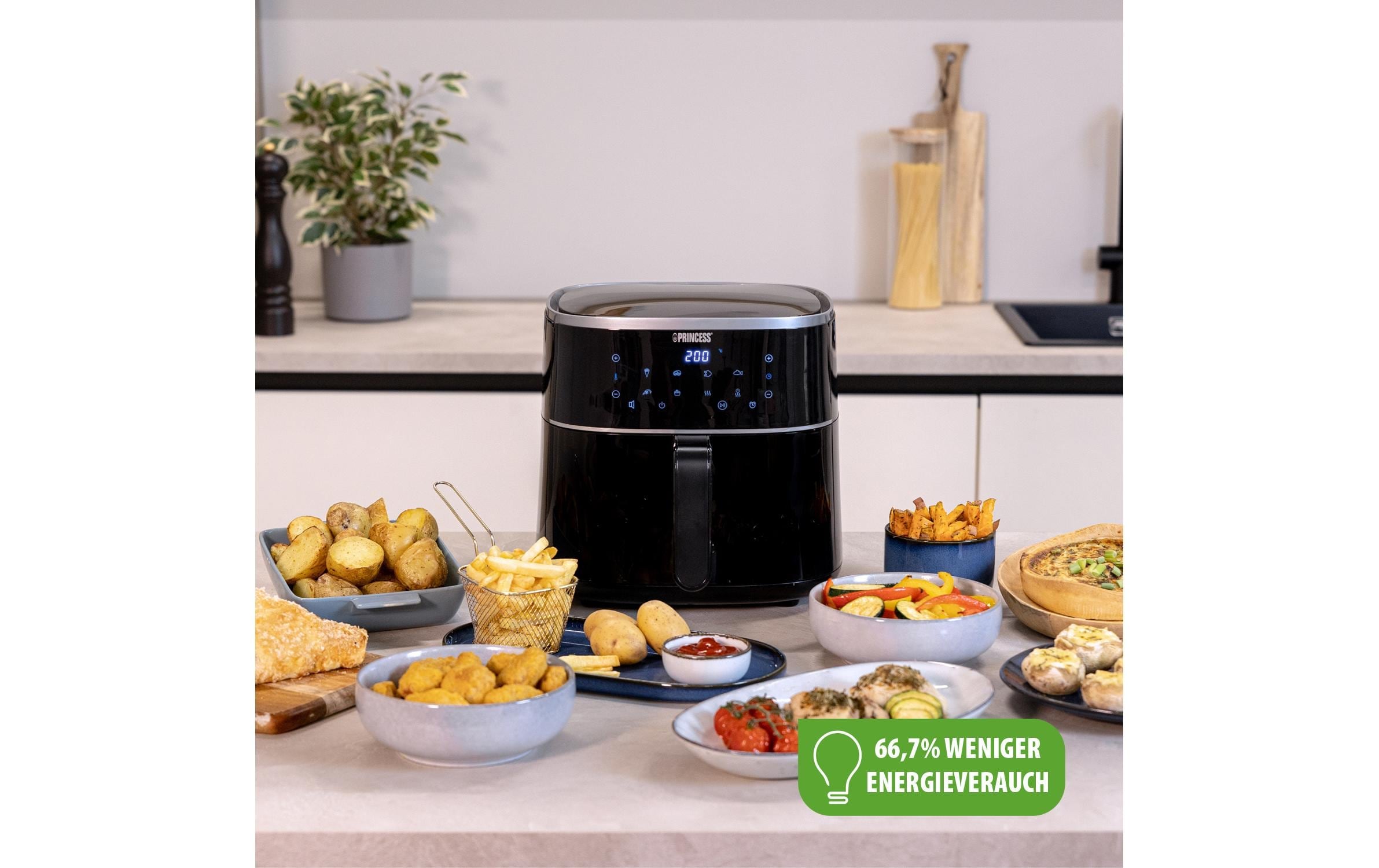 PRINCESS Heissluftfritteuse »182244 Digitaler Airfryer 6 l«, 1500 W