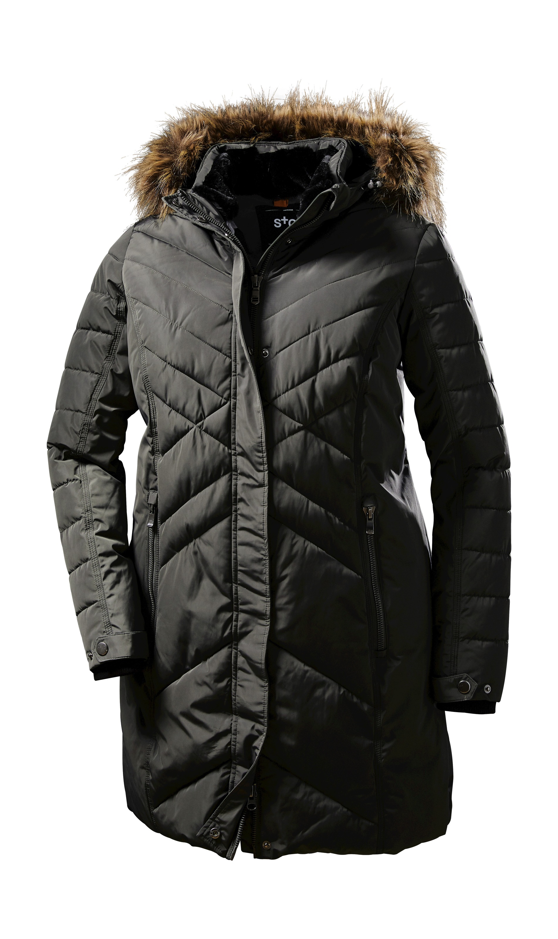 STOY Steppmantel »WMN Quilted PRK D« STOY Parka: abnehmbare Kapuze, warm, atmungsaktiv, wasserabweisend