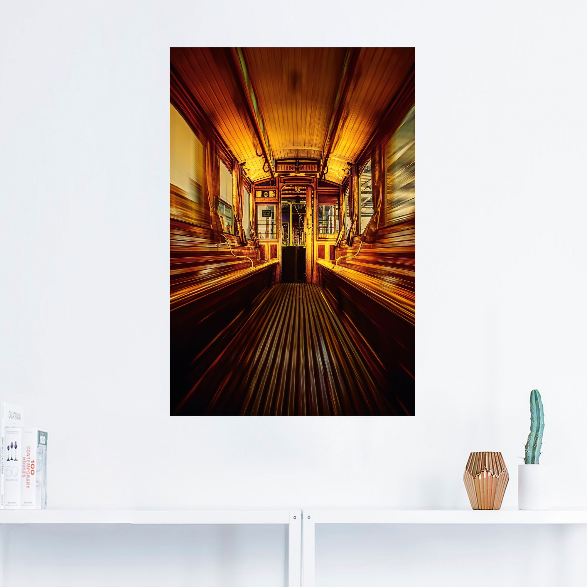 Artland Wandbild »alte Strassenbahn von Innen«, Zugbilder, (1 St.), als Alubild, Leinwandbild, Wandaufkleber oder Poster in versch. Grössen
