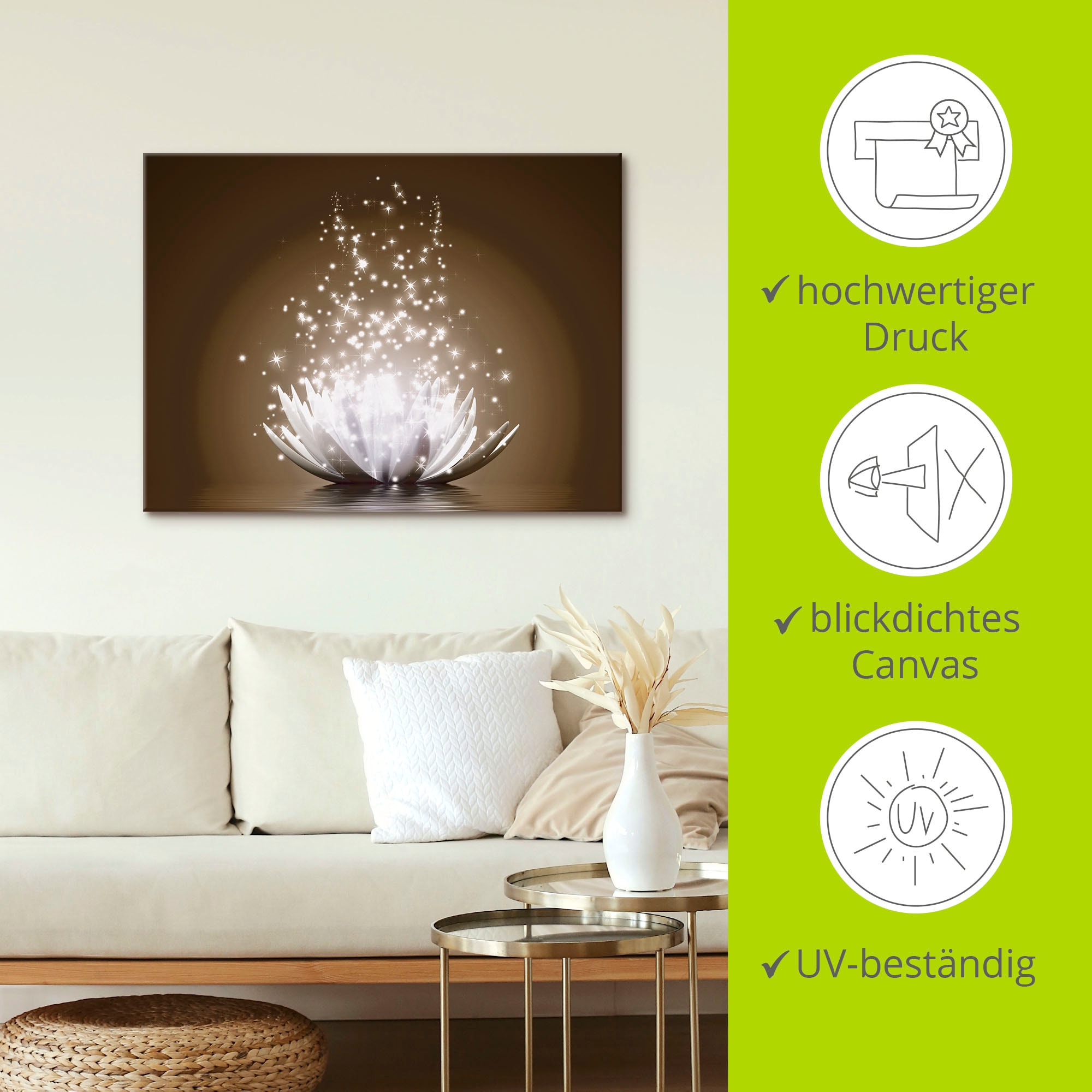 Artland Wandbild »Magie der Lotus-Blume«, Blumen, (1 St.), als Leinwandbild, Poster, Wandaufkleber in verschied. Grössen