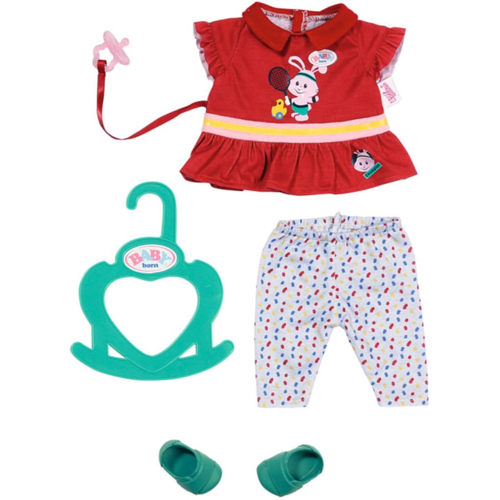 Baby Born Puppenkleidung »Little Sport Outfit rot, 36 cm«, (Set, 6 tlg.)