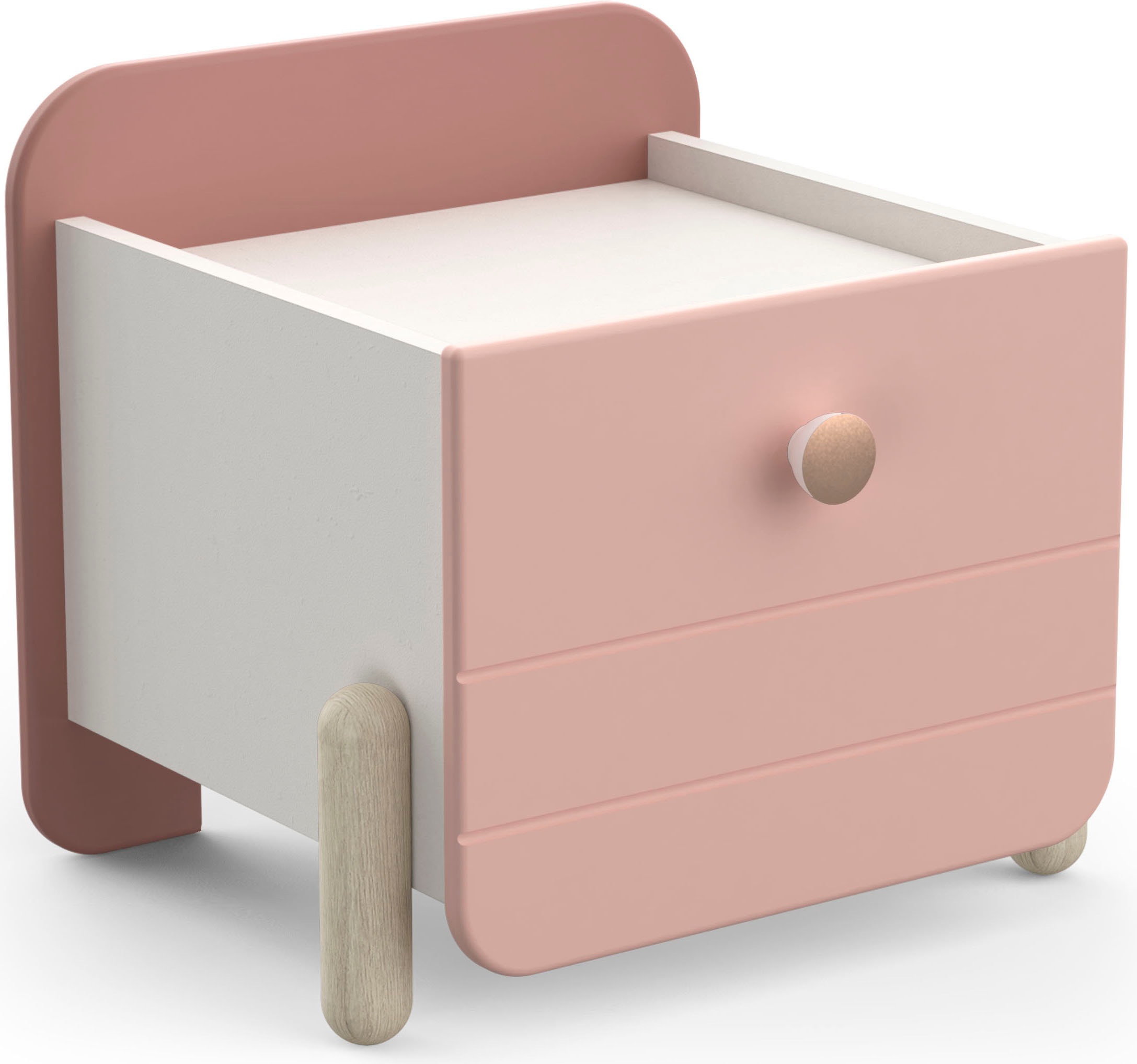 Demeyere GROUP Nachtkommode »Jade«, Schublade mit Rollenauszügen, Runde Knopfgriffe mit Roségoldfarben-Finish