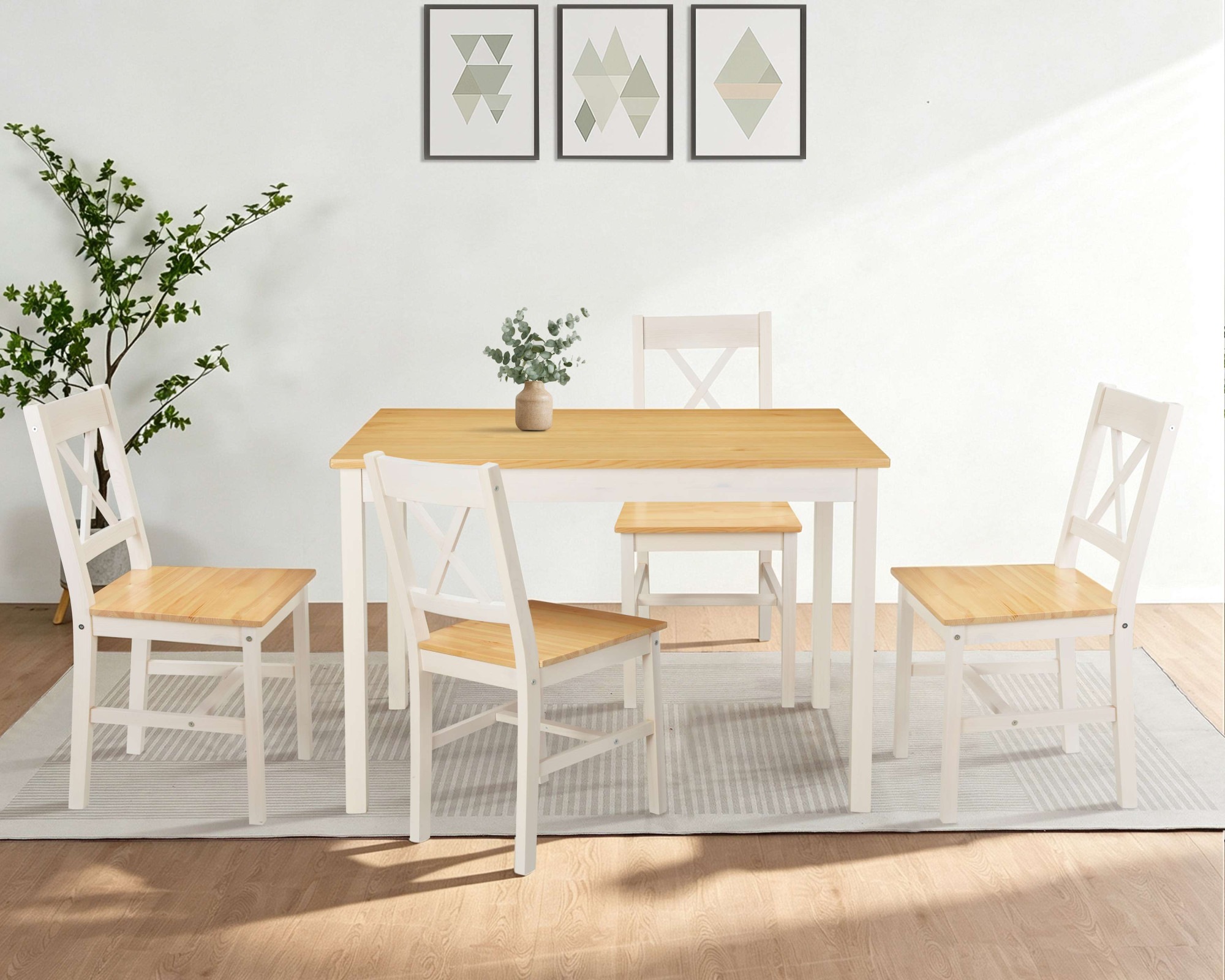 OTTO home Esszimmerstuhl "Willow" (Set) 4 Stk.aus massivem Kiefernholz, lackiert, pflegeleicht, bis 130 kg belastbar
