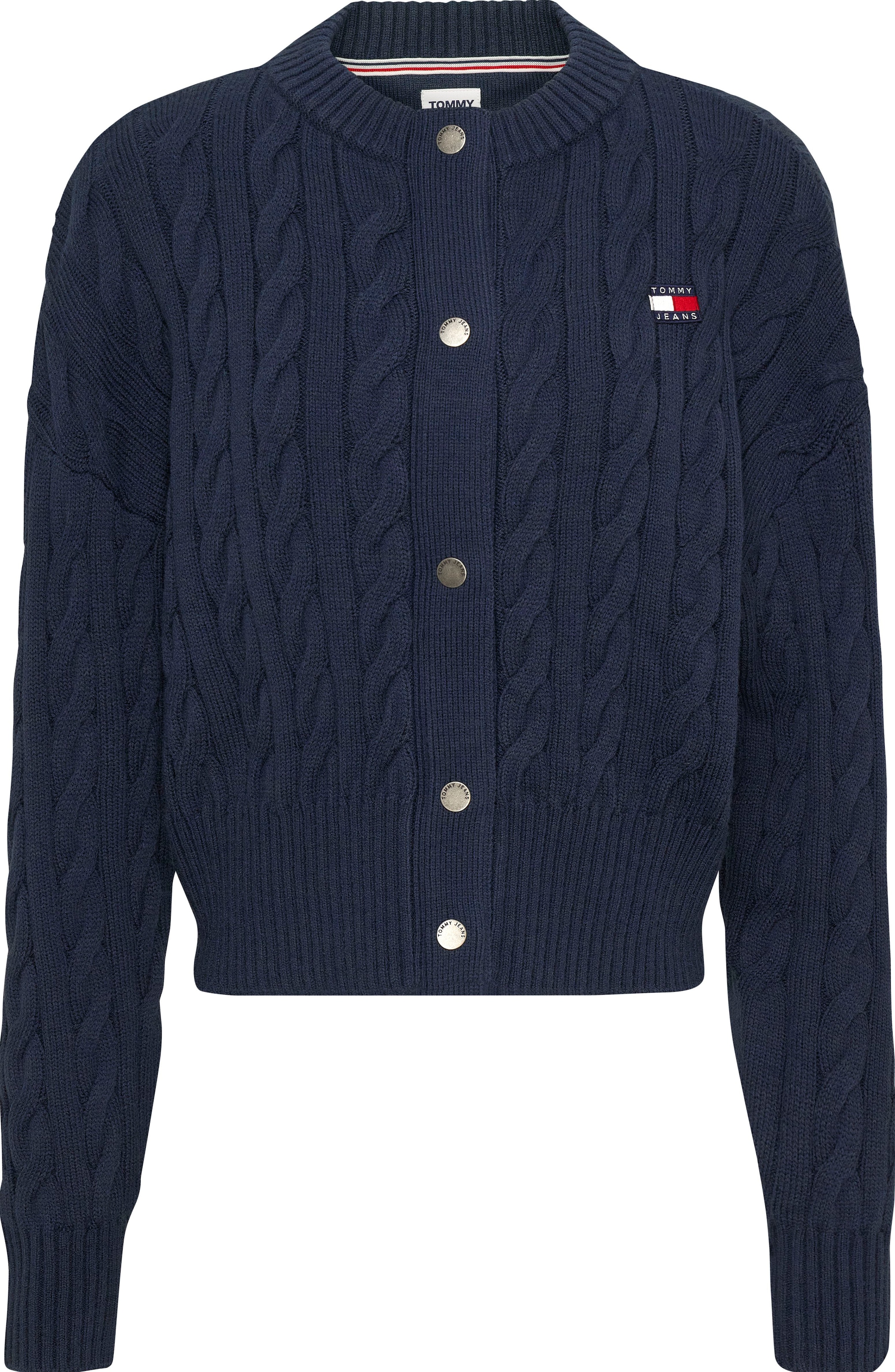 Tommy Jeans Strickjacke »TJW BADGE CABLE CARDIGAN«, mit Tommy Jeans Logo-Badge