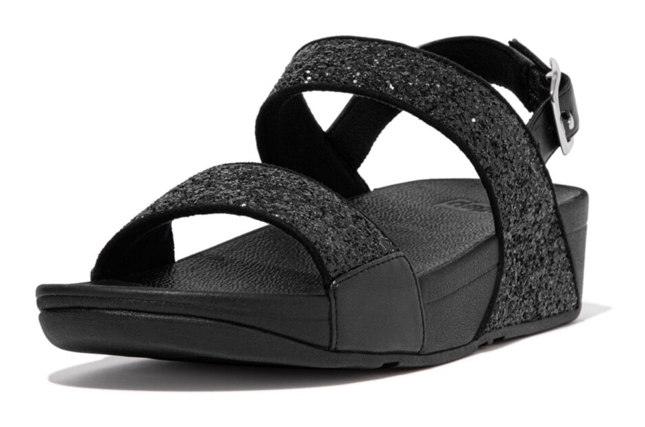 Fitflop Keilsandalette »LULU GLITTER BACK-STRAP SANDALS«, Sommerschuh, Sandale, Keilabsatz, mit funkelnden Riemchen