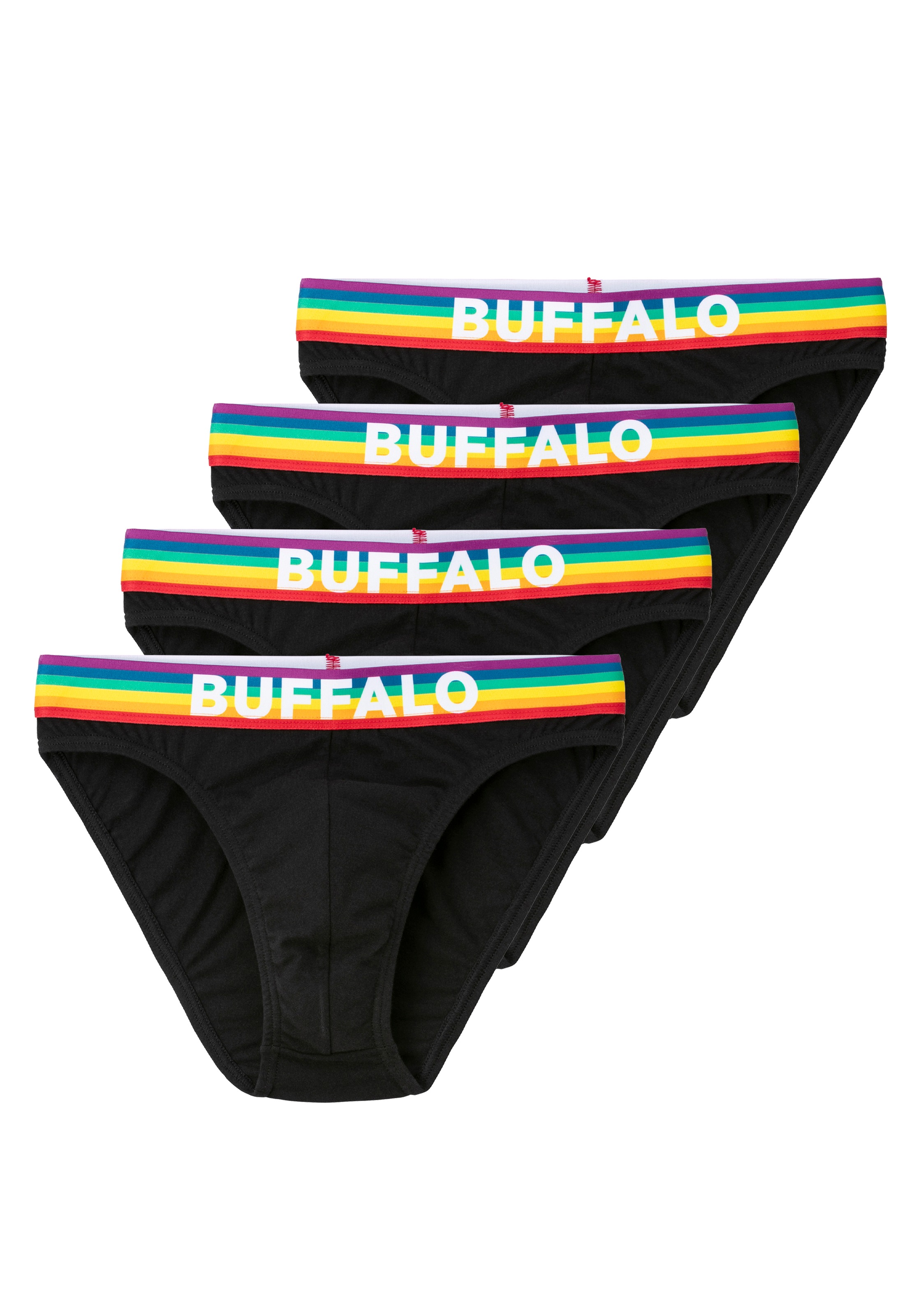 Buffalo Slip »PRIDE«, (Packung, 4 St.), Minislip mit Webbund in Regenbogenfarben