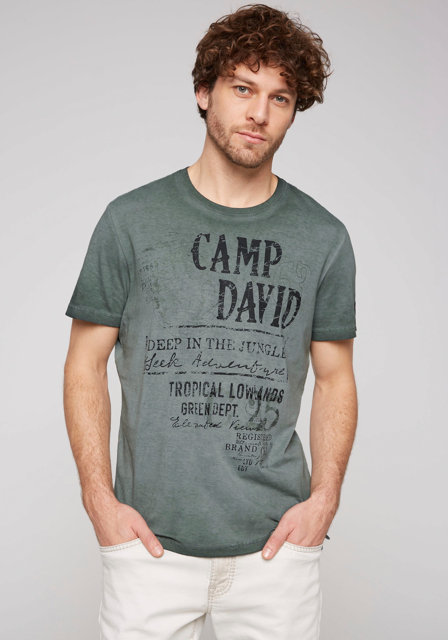 CAMP DAVID T-Shirt, Jelmoli-Versand | online Seitenschlitzen mit kaufen