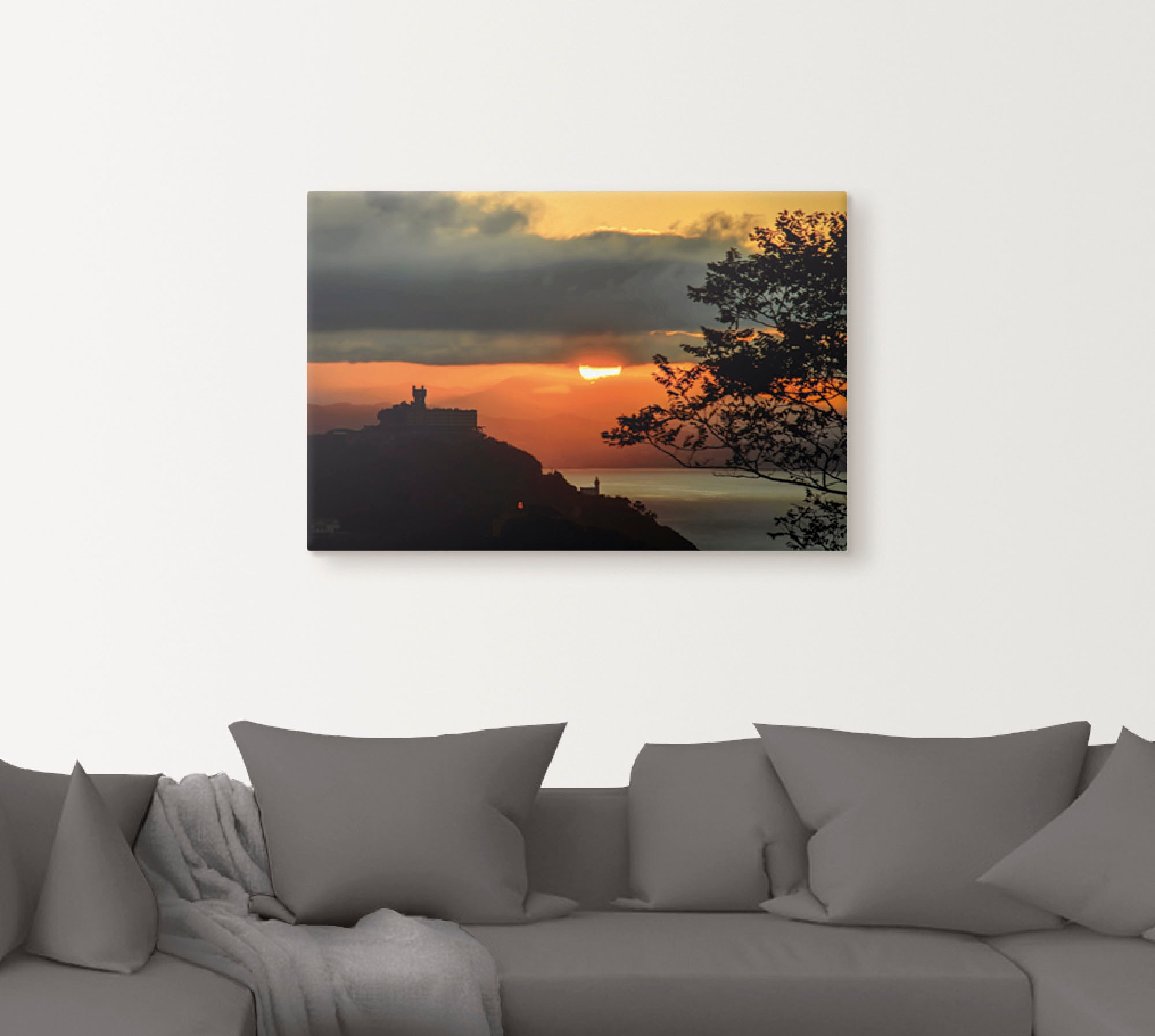 Artland Wandbild »Sonnenuntergang San Sebastian Donostia«, Sonnenaufgang & -untergang (1 Stück), in vielen Grössen & Produktarten - Alubild / Outdoorbild, Leinwandbild, Poster, Wandaufkleber / Wandtattoo auch für Badezimmer geeignet