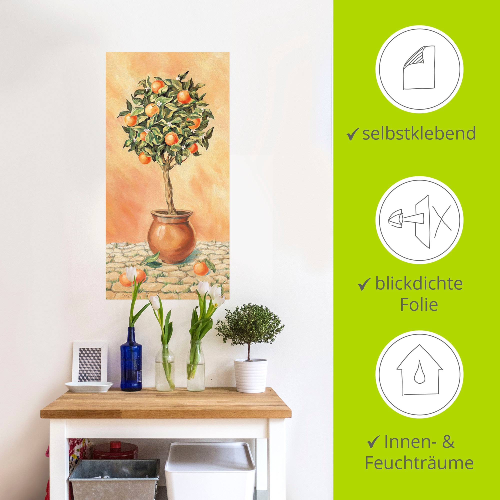 Artland Wandbild »Orangenbaum I«, Pflanzen, (1 St.), als Alubild, Outdoorbild, Leinwandbild, Wandaufkleber, versch. Grössen