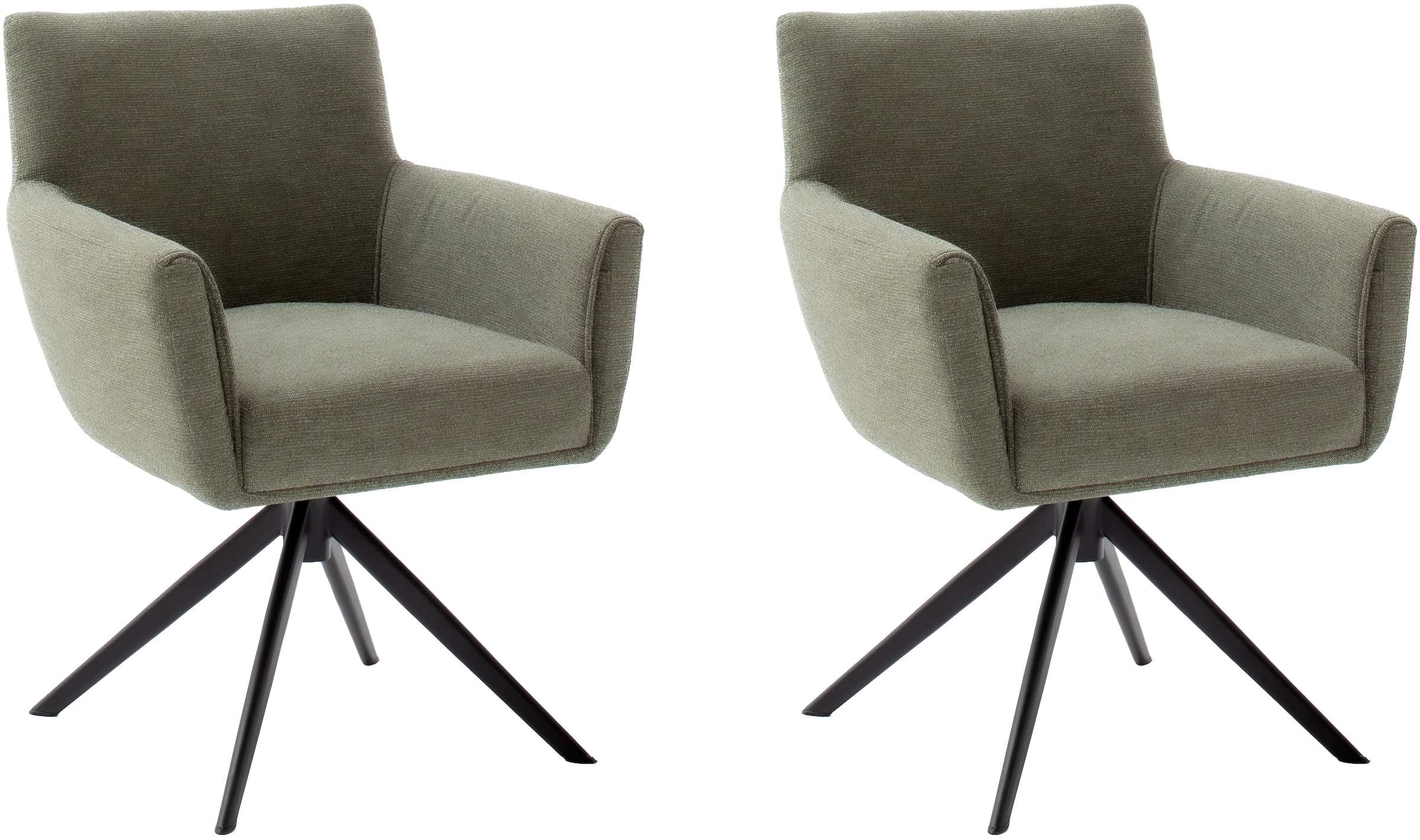 MCA furniture 4-Fussstuhl »WILSON Esszimmerstuhl, Armlehnstuhl, Polsterstuhl, modern«, (Set), 2 St., Flachgewebe, Stuhl, Armlehnenstuhl, drehbar, Taschenfederkern, belastbar 160 kg,XXL