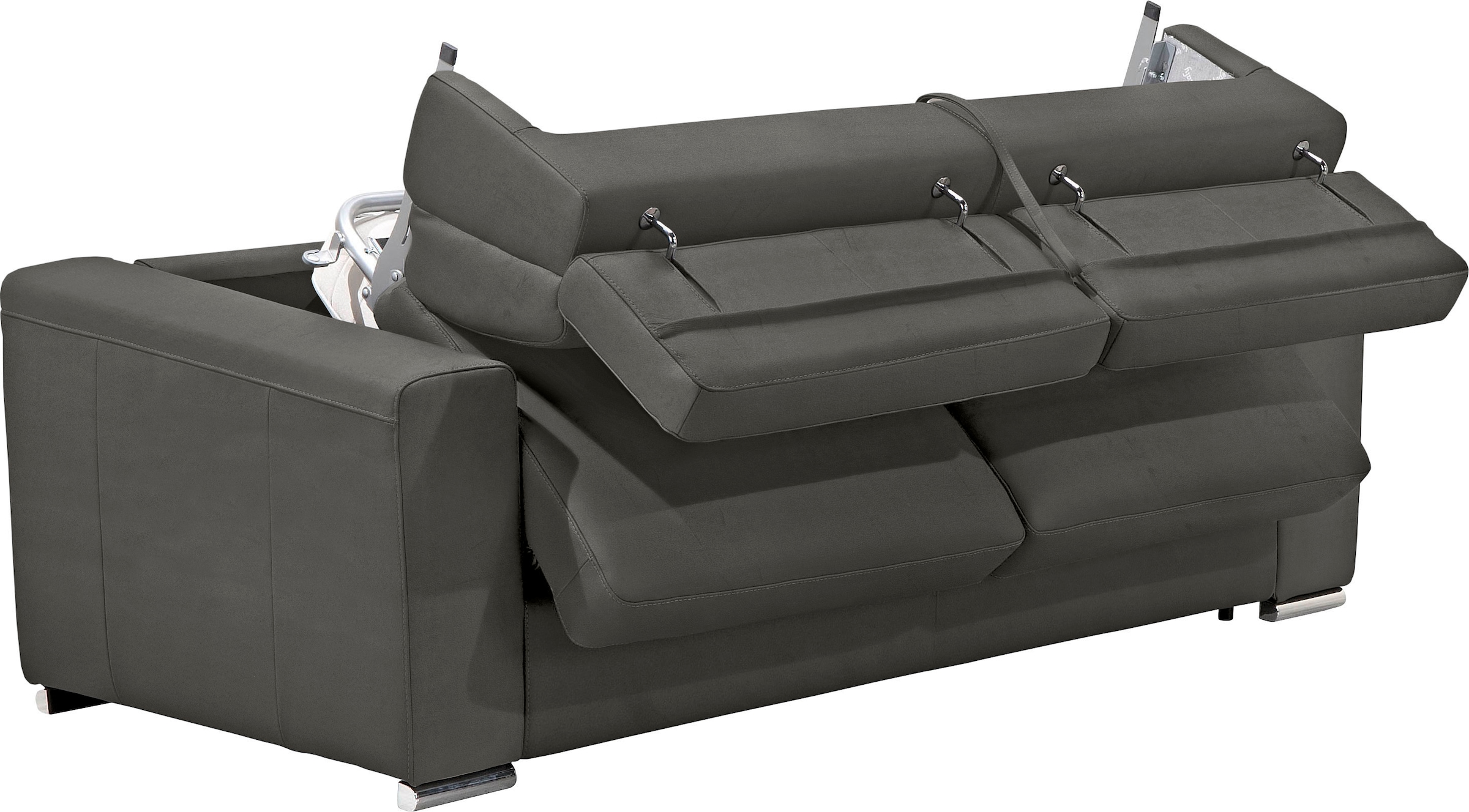 Egoitaliano Schlafsofa »Cabiria, Design und super Sitz- und Liegekomfort«, Sofa inkl. Schlaffunktion, Kopfteile verstellbar, mit Metallfüssen