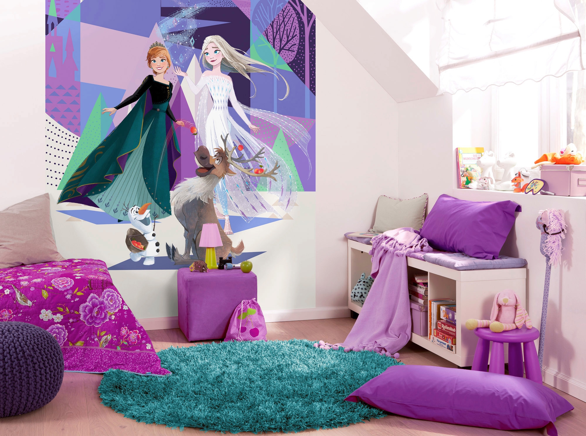 Komar Vliestapete »Digitaldruck Vlies - Frozen Abstract Arendelle - Grösse 200 x 280 cm«, bedruckt, Kinderzimmer