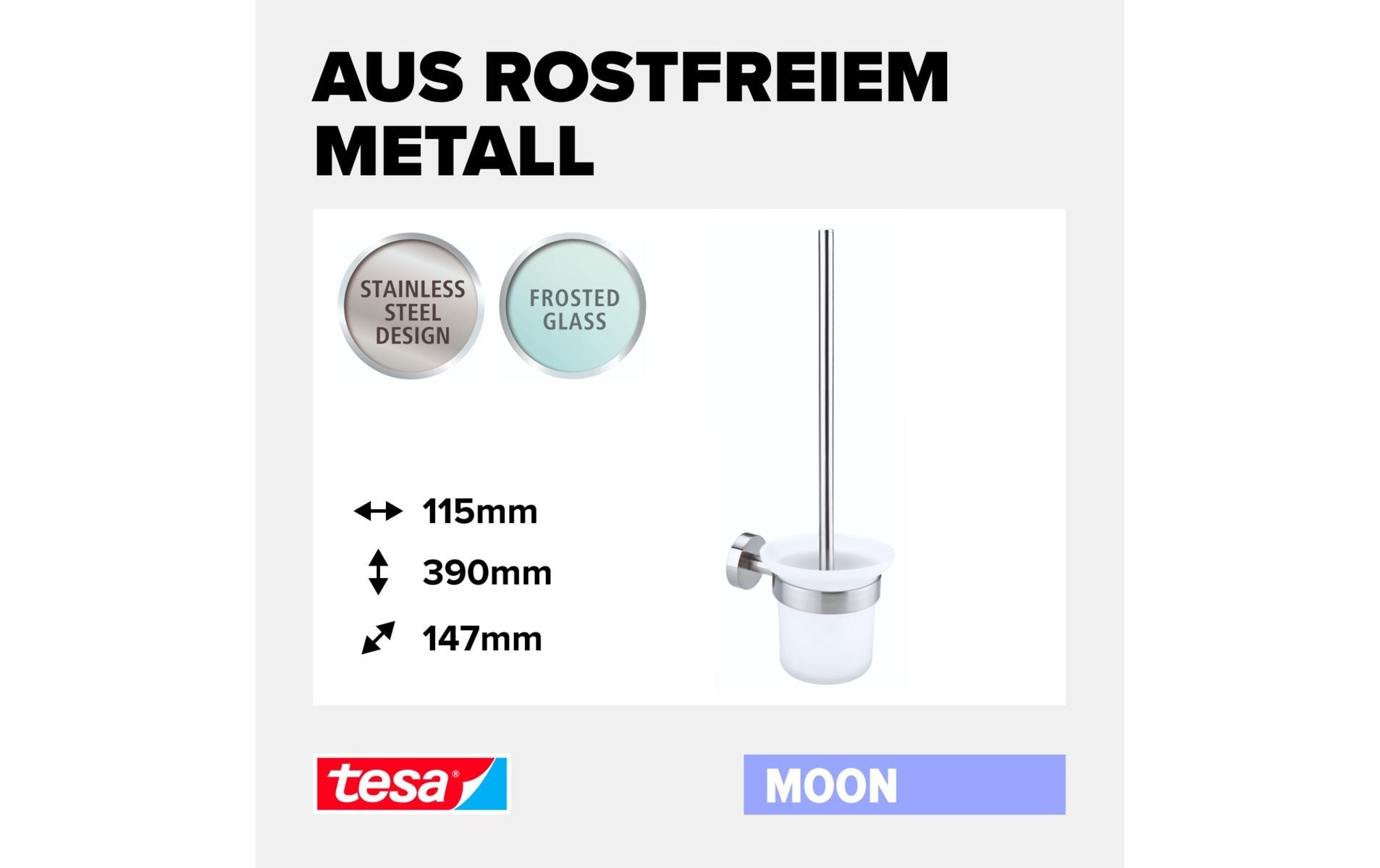 tesa WC-Garnitur »Moon«, aus Metall-Glas