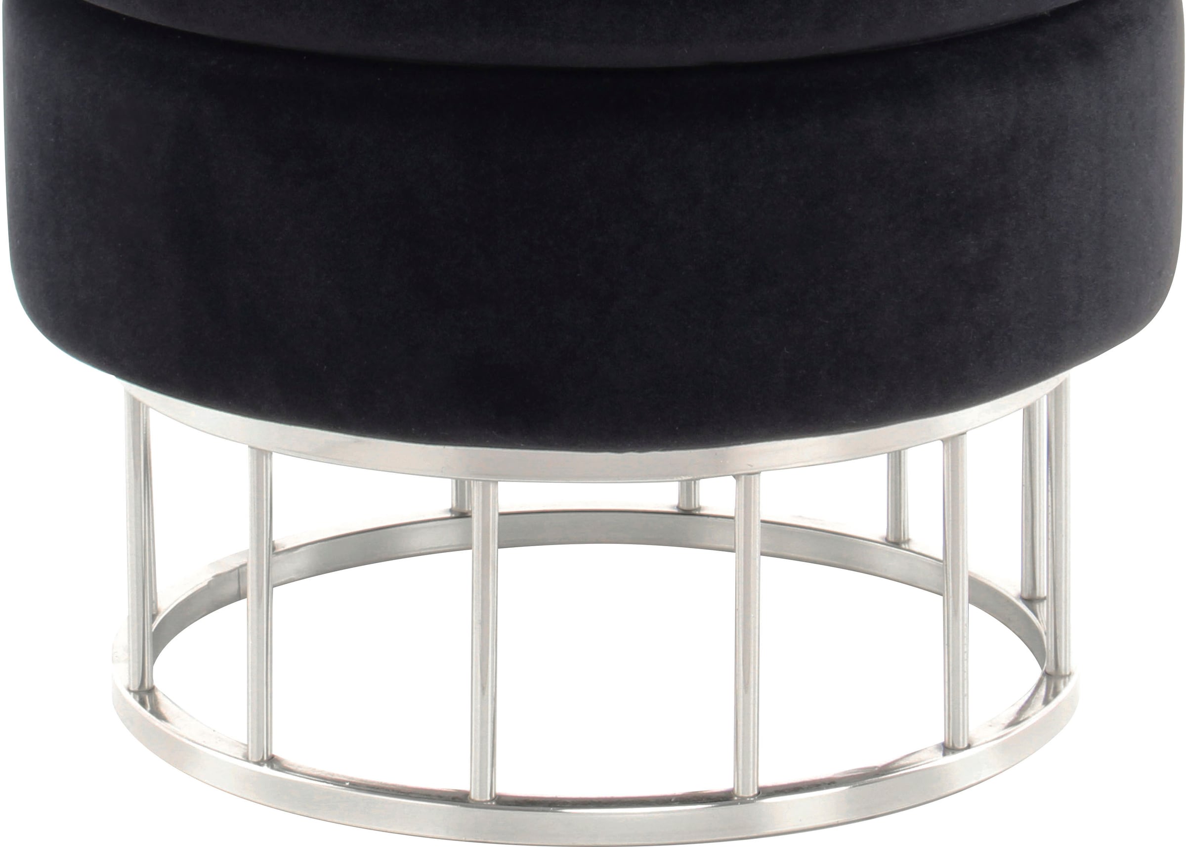 Kayoom Stauraumhocker »Hocker Zero 525, Sitzhocker mit Komfort,runde, moderne Form«, (1 St.), glamourös, elegant, mit Stauraum, Bezug aus samtweichem Stoff
