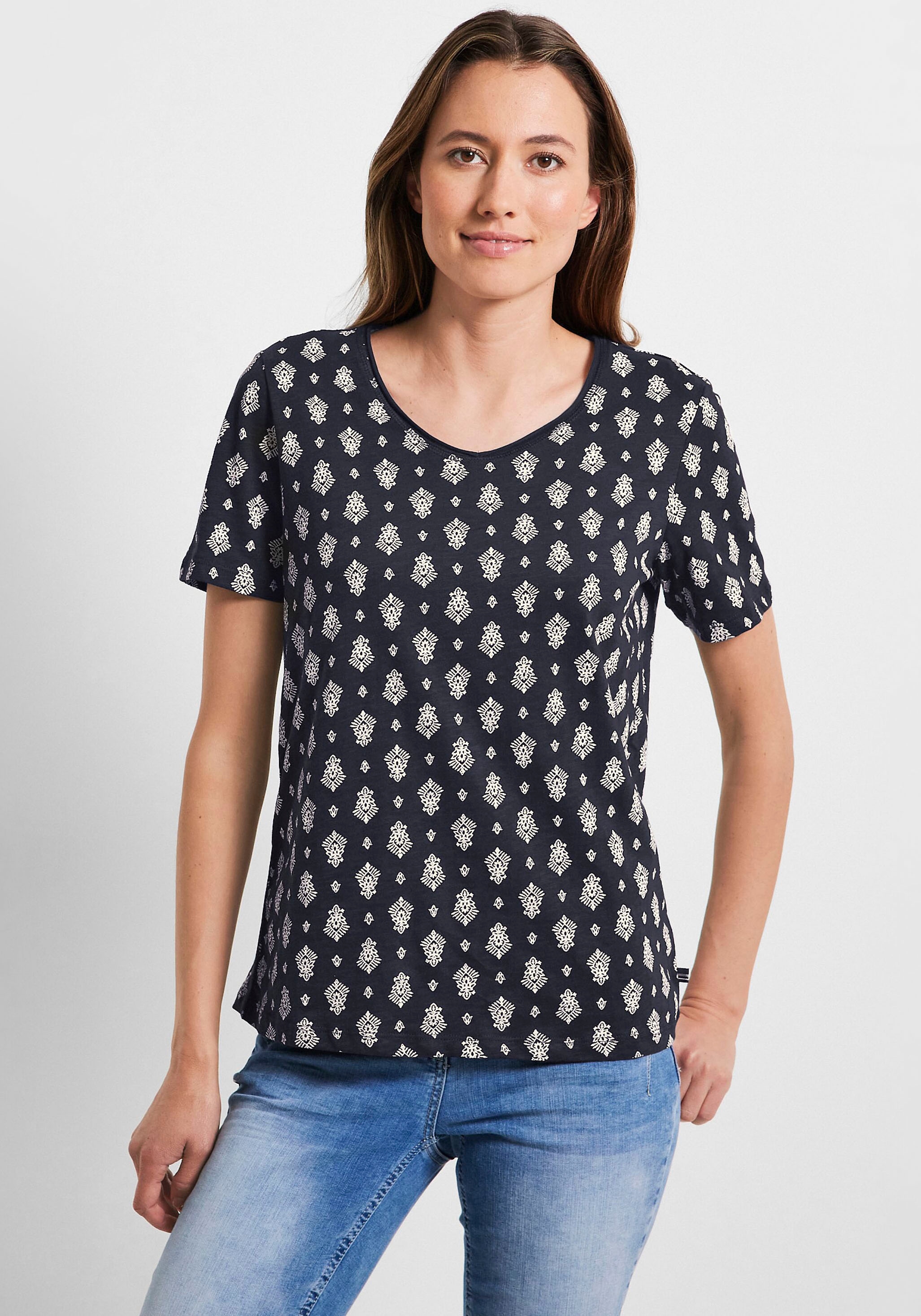 Cecil T-Shirt, mit Allover-Druck online shoppen bei Jelmoli-Versand Schweiz | V-Shirts