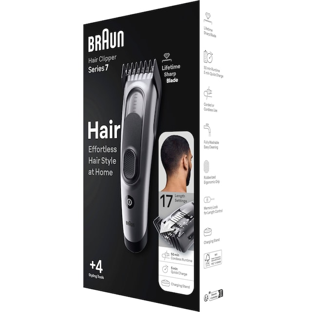 ❤ Braun Haarschneider »Haarschneider HC7390«, 2 Aufsätze, 17  Längeneinstellungen, Abwaschbar ordern im Jelmoli-Online Shop